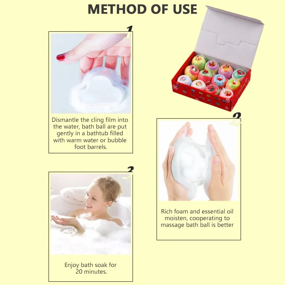 12 Bolas DE BAÑO BABBRAS DE BAÑO Sal Sal Sal for Burbble SPA Uso CASA DE CUMPLEAÑOS Bombas de baño