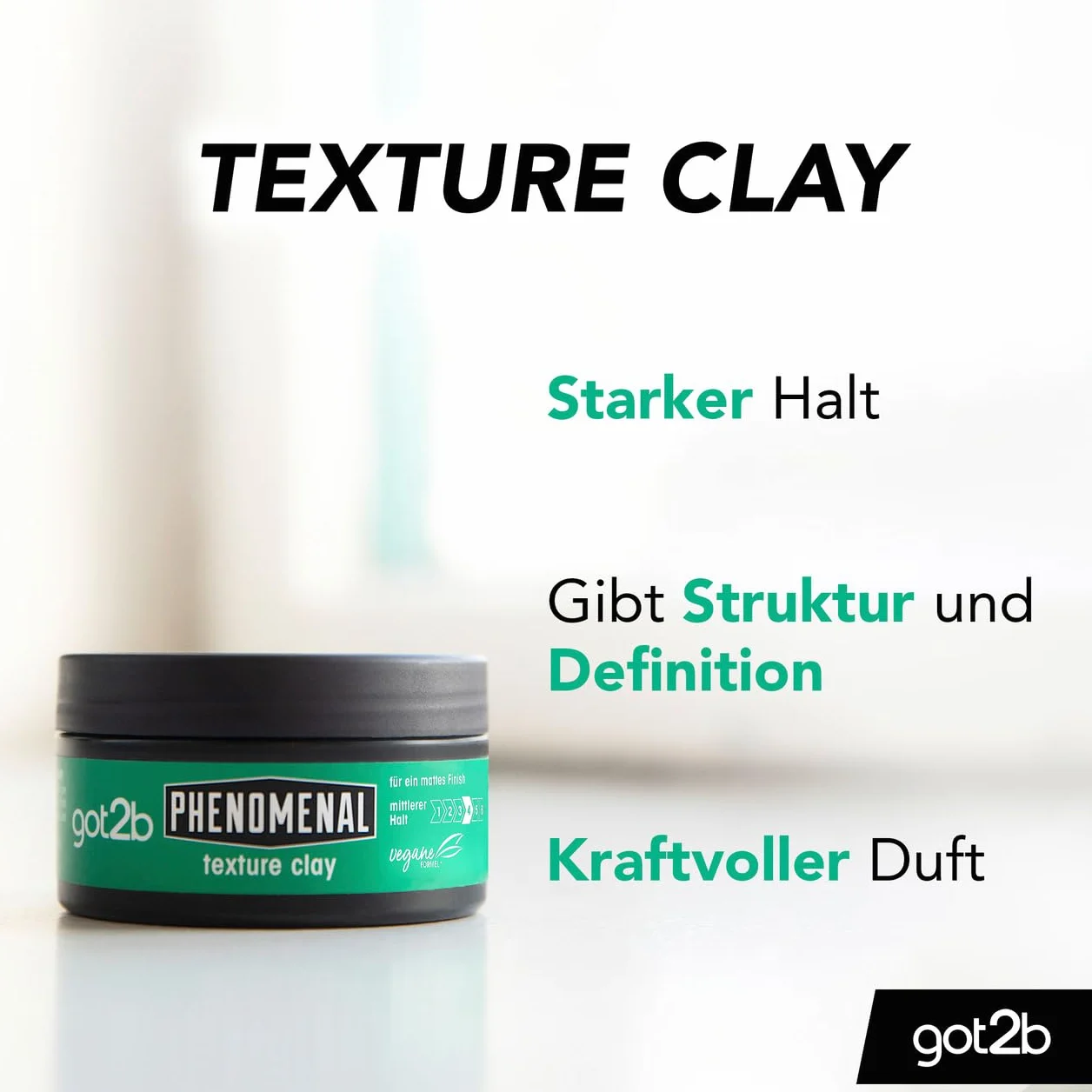 got2b Phenomenal Texture Clay Halt 5 100 ml cera para cabello hombres estilo barbería mate