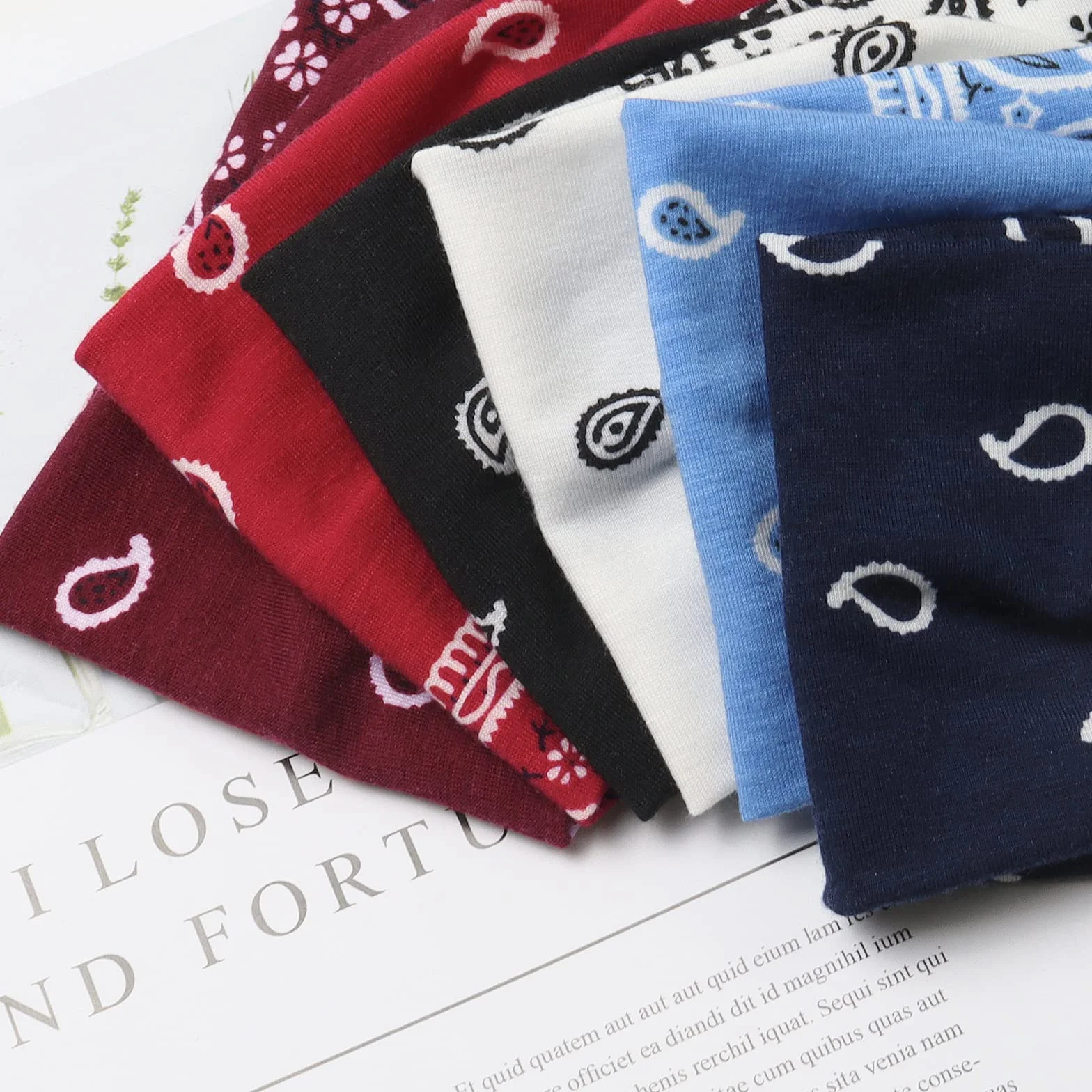 Kavya Diademas Elástico Cinta de Pelo Suave 6 Piezas Boho Thin Hijab Accesorios para Mujer Yoga Deportes