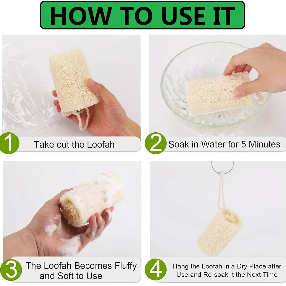 Loofah Natural Scrubber 6 Piezas Esponjas de Luffa Naturales 10cm Limpieza Cocina Baño