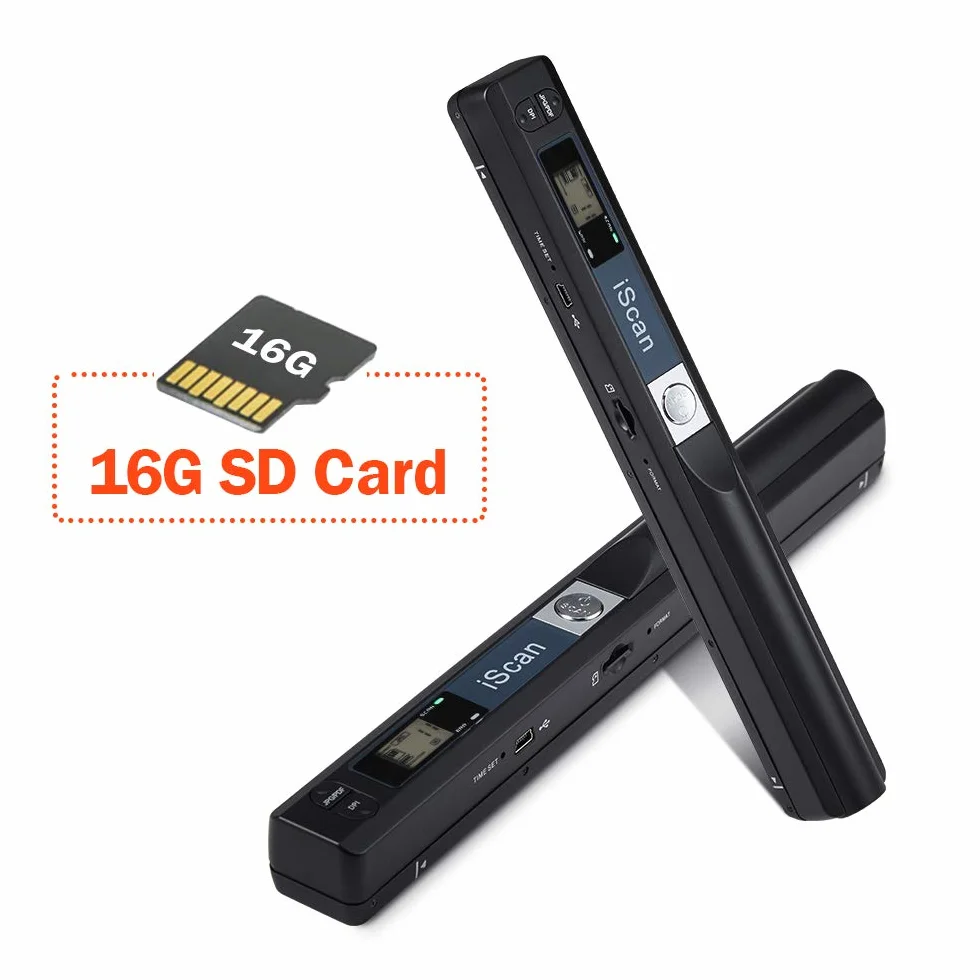 MUNBYN 2026 Escáner Portátil A4 900 dpi Escaneo Plano con Tarjeta SD 16G USB Negro
