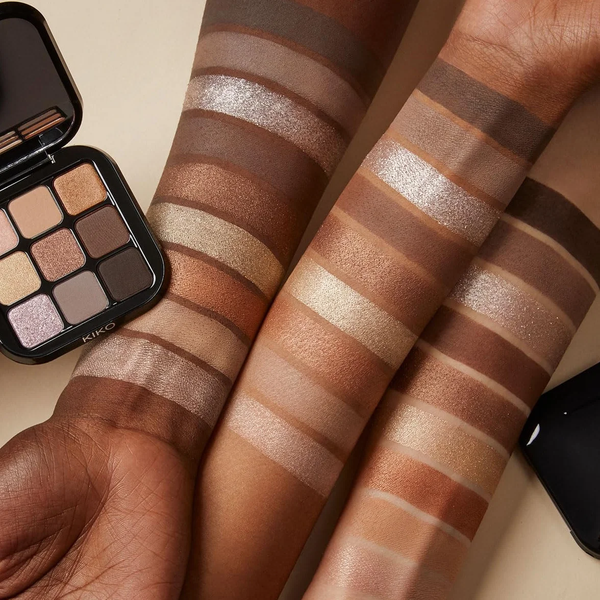 KIKO Milano Glamour Multi Finish Eyeshadow Palette 01, Paleta De 9 Sombras De Ojos