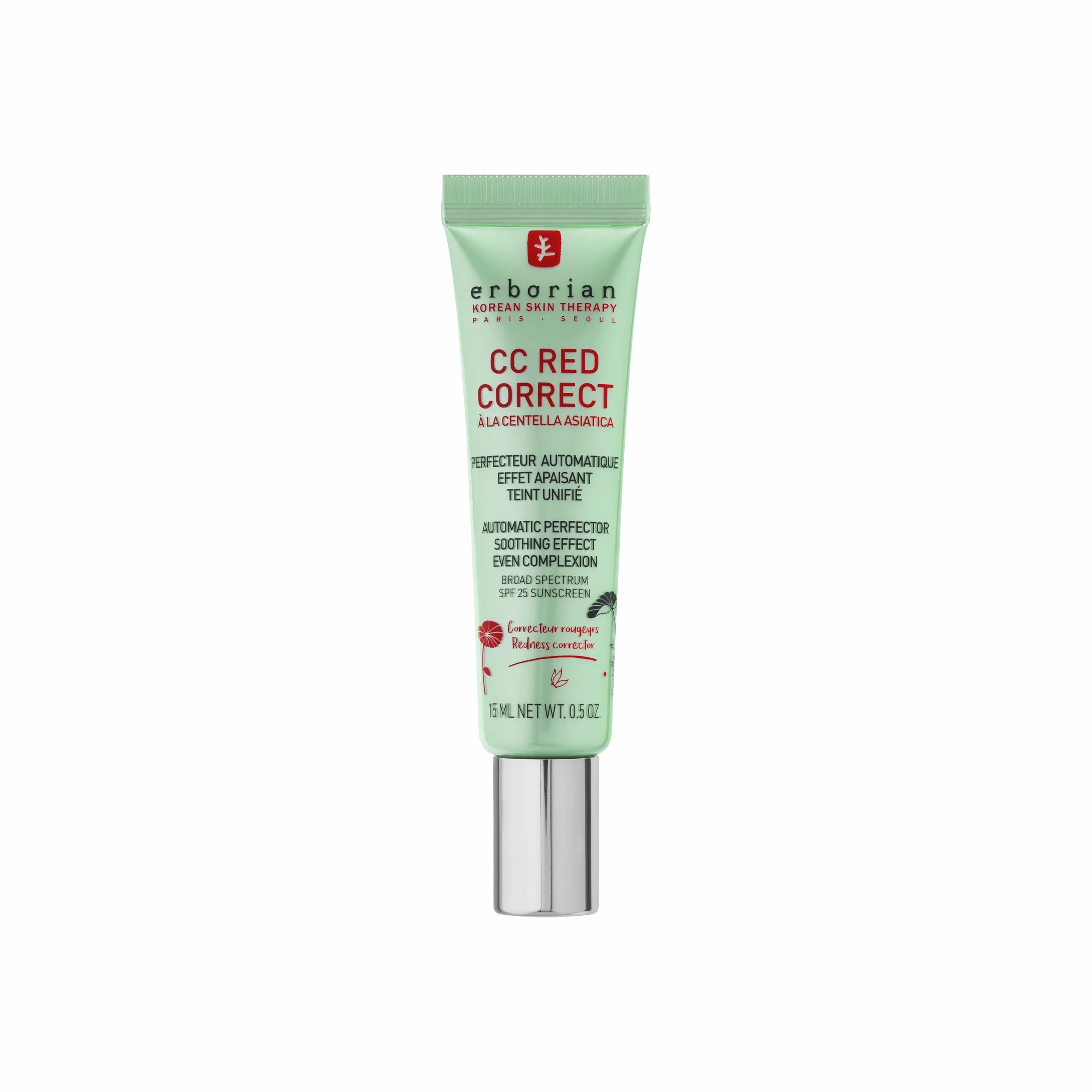 Erborian CC Red Correct Crema Tinte Antirojeces SPF 25 Tratamiento Cosmético Coreano