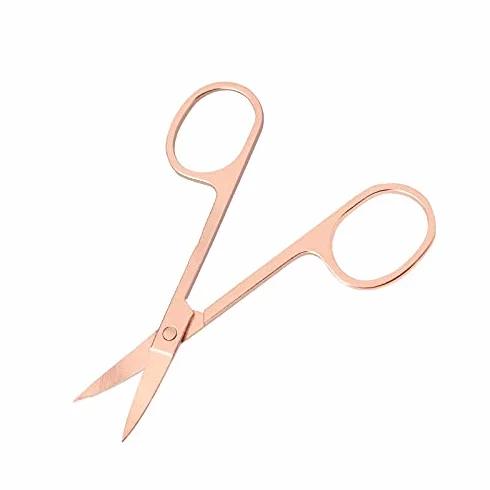 JZ Scissors 1PC Stainless Steel Small Nail Tools Eyebrow Nose Hair Scissors Cut Manicure Trimming Tweezer Makeup Beauty Tool (Color : Light Pink) (Color Titanium)