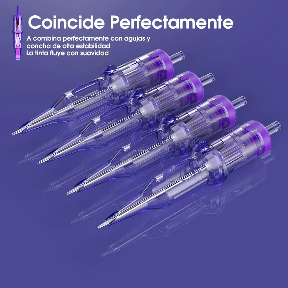Mast Pro Cartuchos de Agujas de Tatuaje 20 piezas #08 0.25 0801RL standard Round Liner Tattoo Needle Cartridge para Máquina de Tatuajes