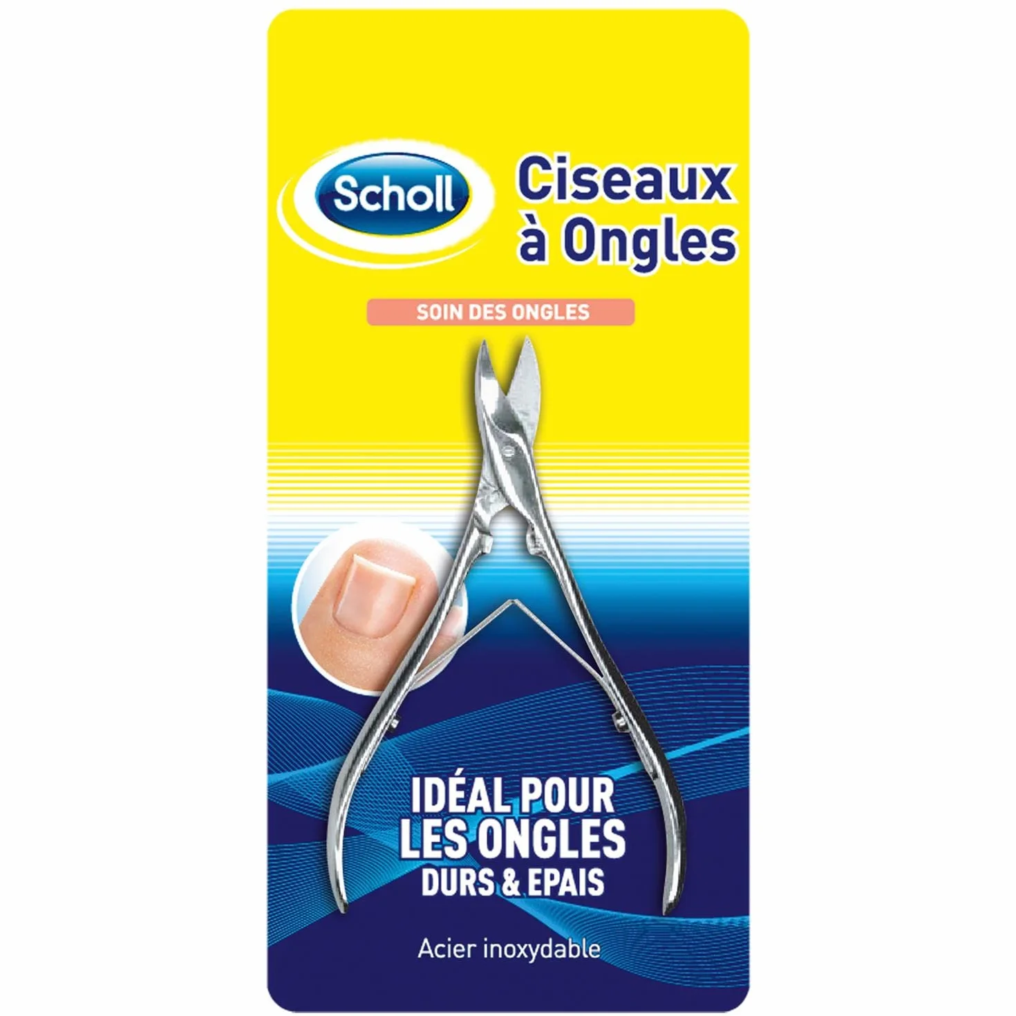 Scholl Ciseaux à Ongles en acier inoxydable pour ongles durs et épais