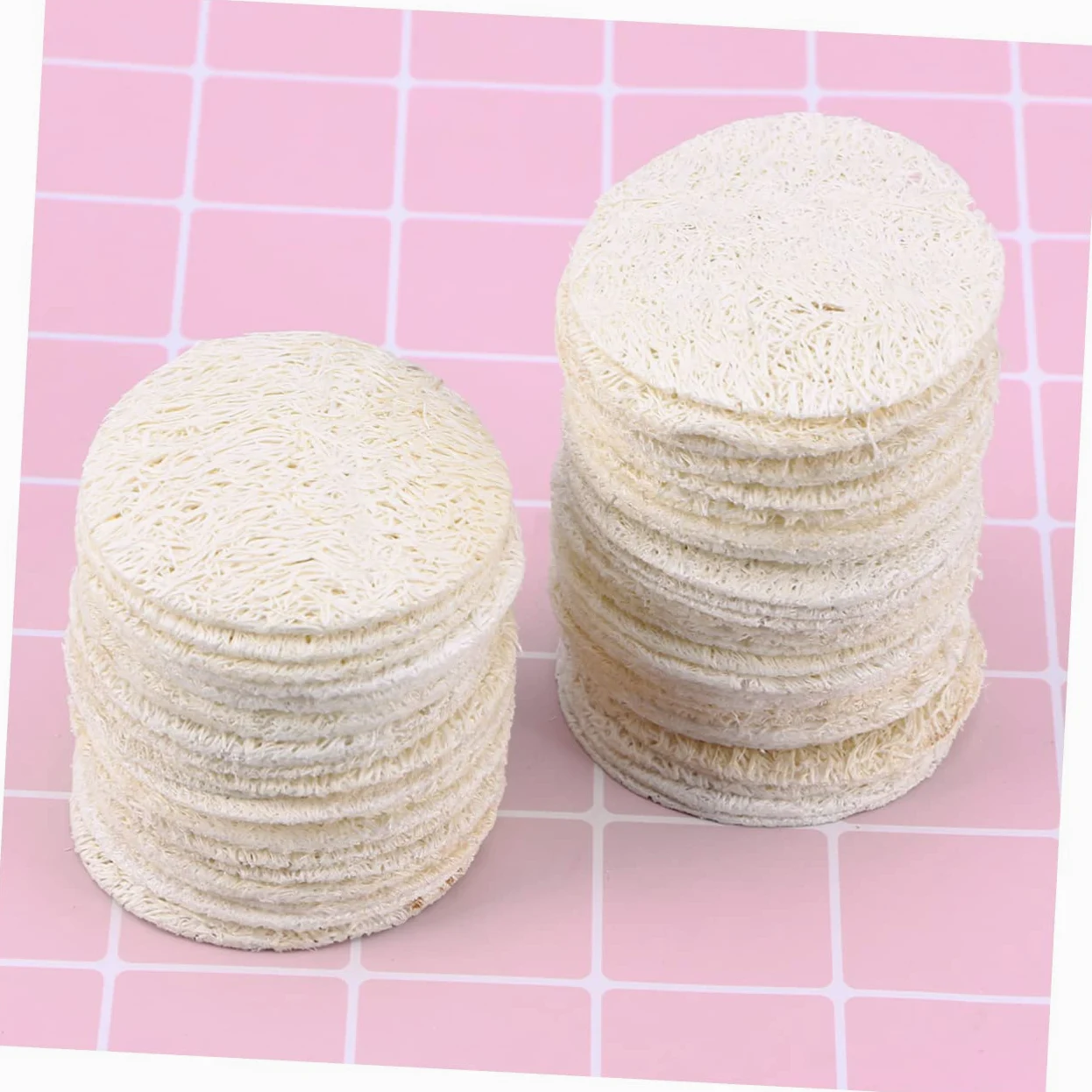 DOITOOL 500 Piezas esponjas faciales almohadillas exfoliantes faciales esponja de maquillaje redonda almohadillas de lavado facial esponjas exfoliantes de lufa constituir Depurador lavabo