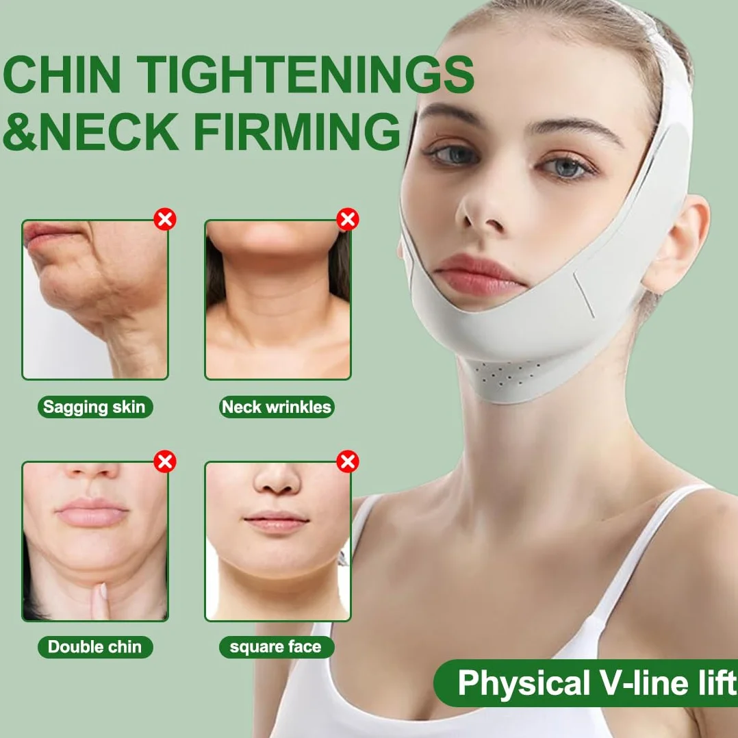 Reductor de Papada Mujer Correa Adelgazante Facial V Line Lifting Máscara