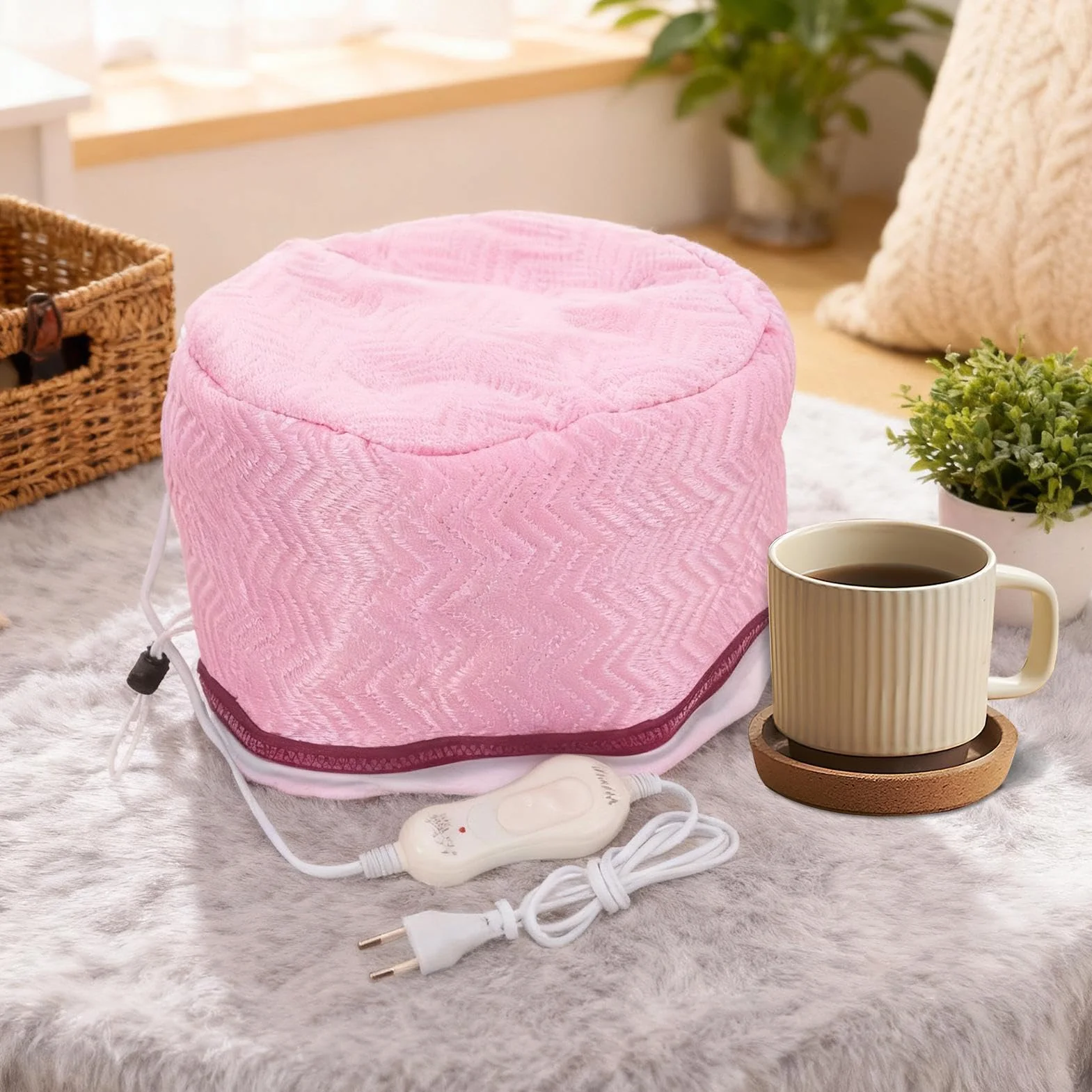 Gorro Térmico Eléctrico para Peluquería con 2 Ajustes de Temperatura - Vapor Agua, Tratamiento Capilar Profundo