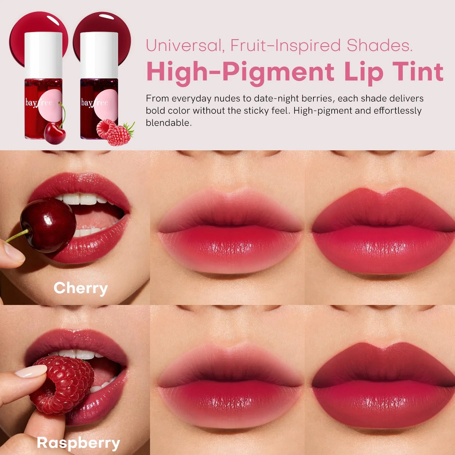 bayfree Lip Tint Stain Set, Tinte de Labios, Mini Barra de Labios Líquida