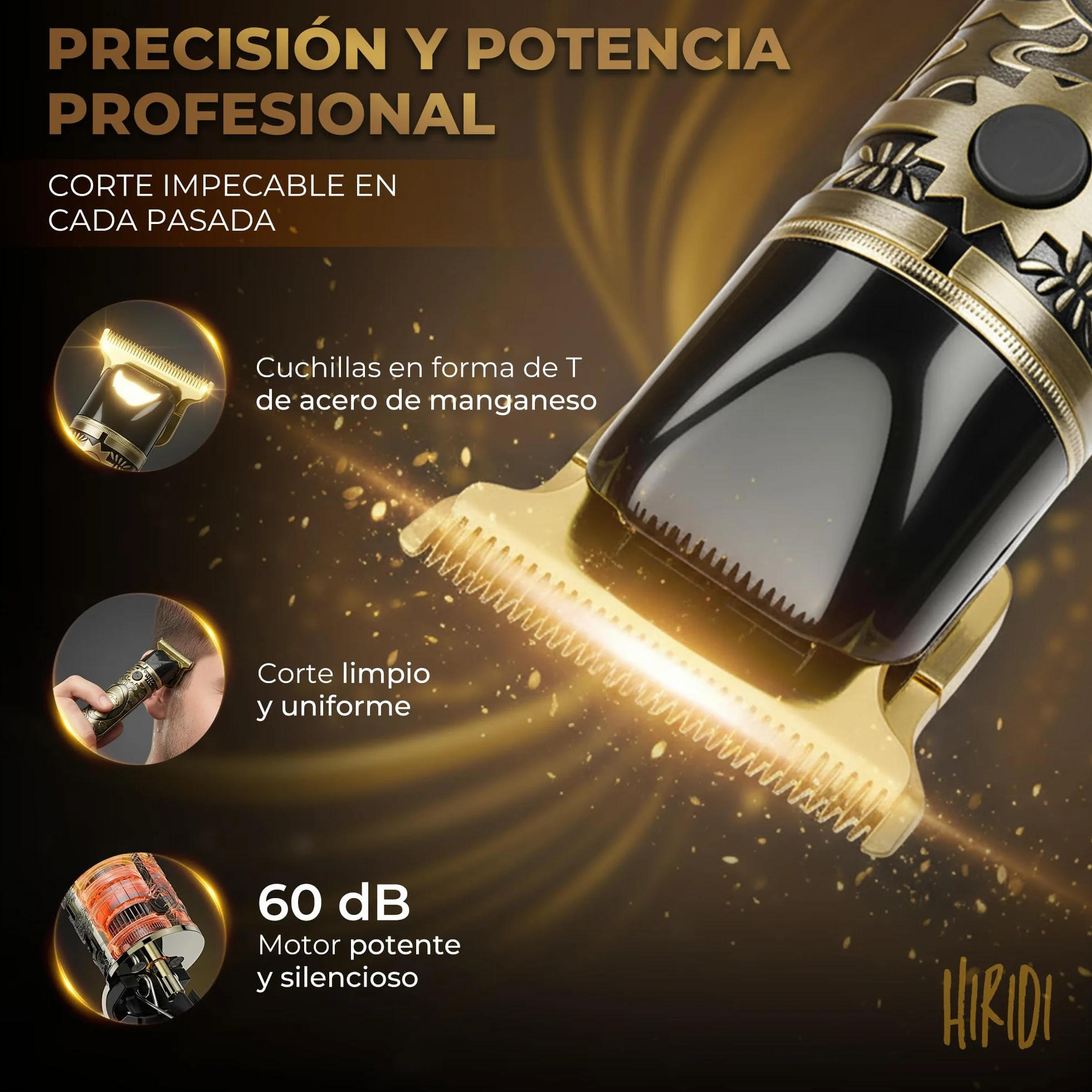 Maquina de Afeitar Electrica Hombre Inalambrica Cortapelos Recortadora Barba 3 Peines
