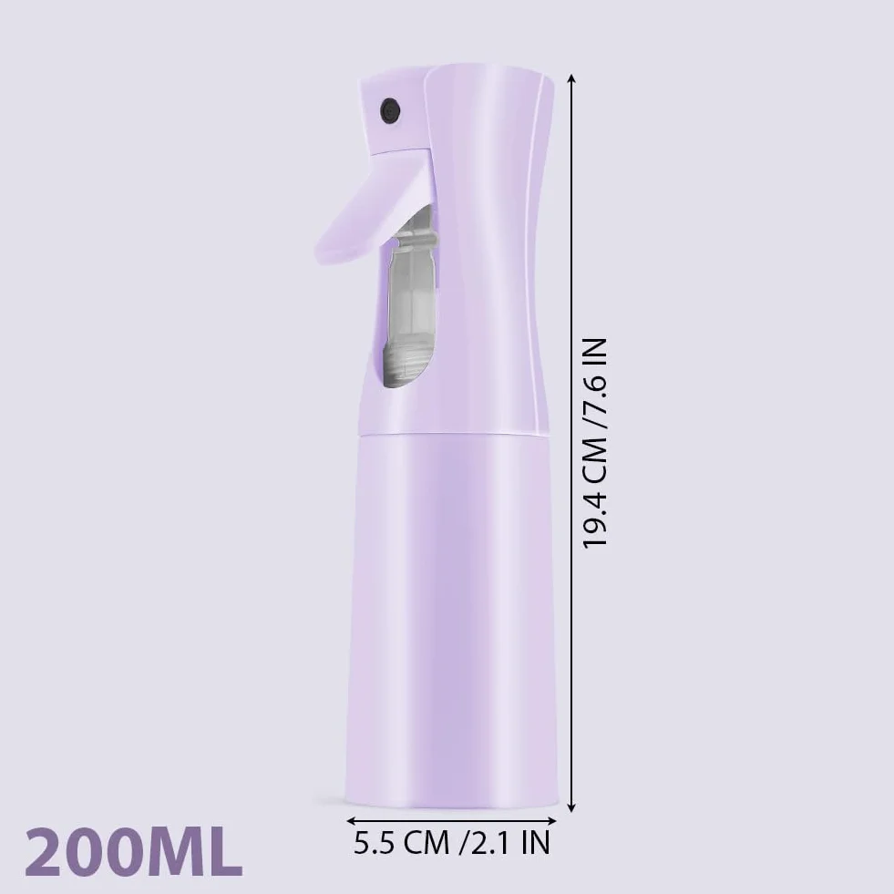 Botella Pulverizador Agua 200ml Reutilizable Recargable para Peinado Plantas Mascotas Limpieza Morado