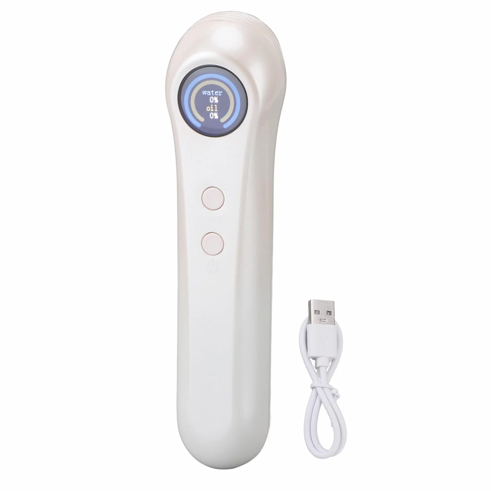 Analizador Digital de Precisión del Contenido de Aceite de la Piel, Monitor Detector de Probador de Humedad Facial, Analizador de Humedad de la Piel para Niñas y Mujeres
