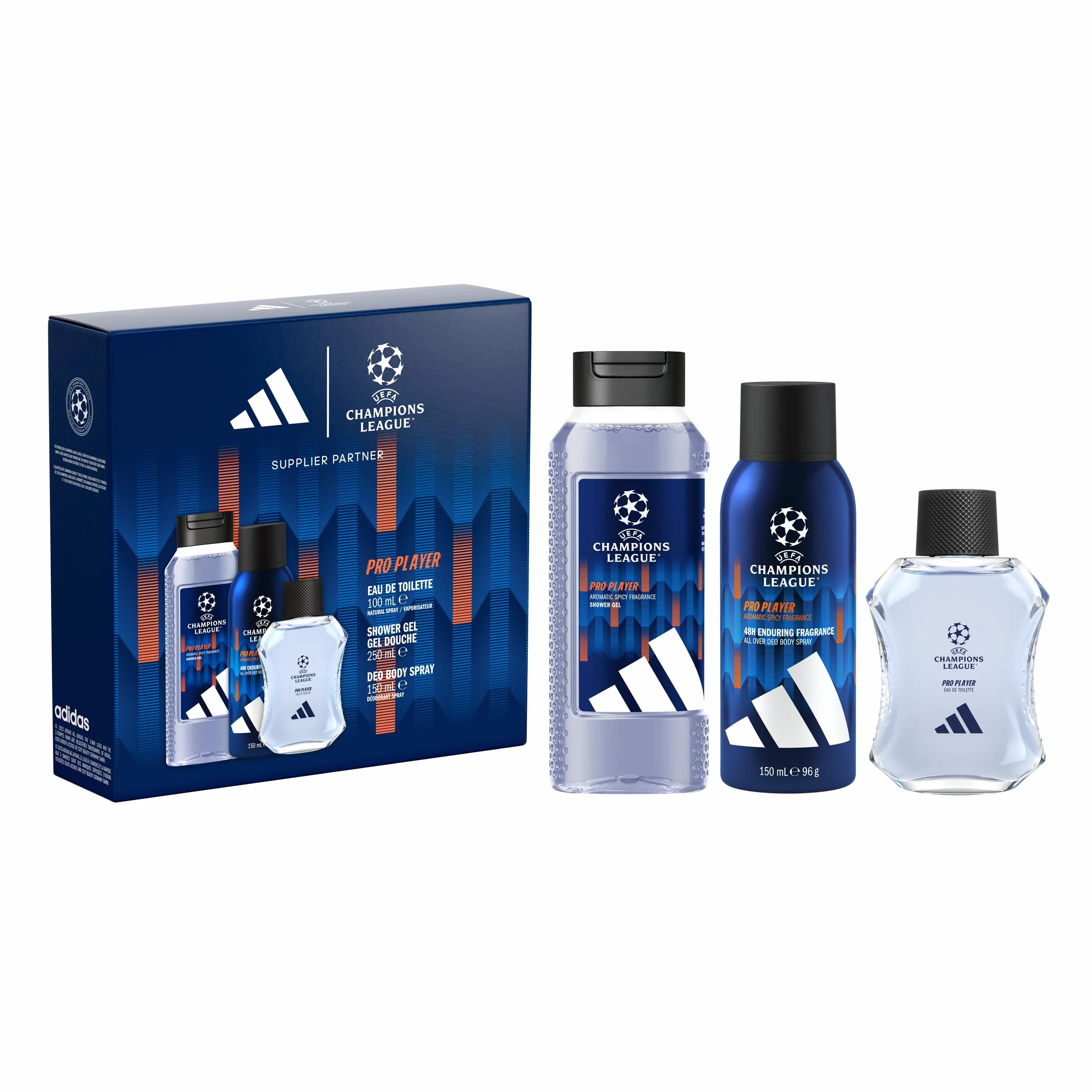 Adidas UEFA 12 Eau de Toilette 100ml Gel de Ducha 250ml Desodorante 150ml