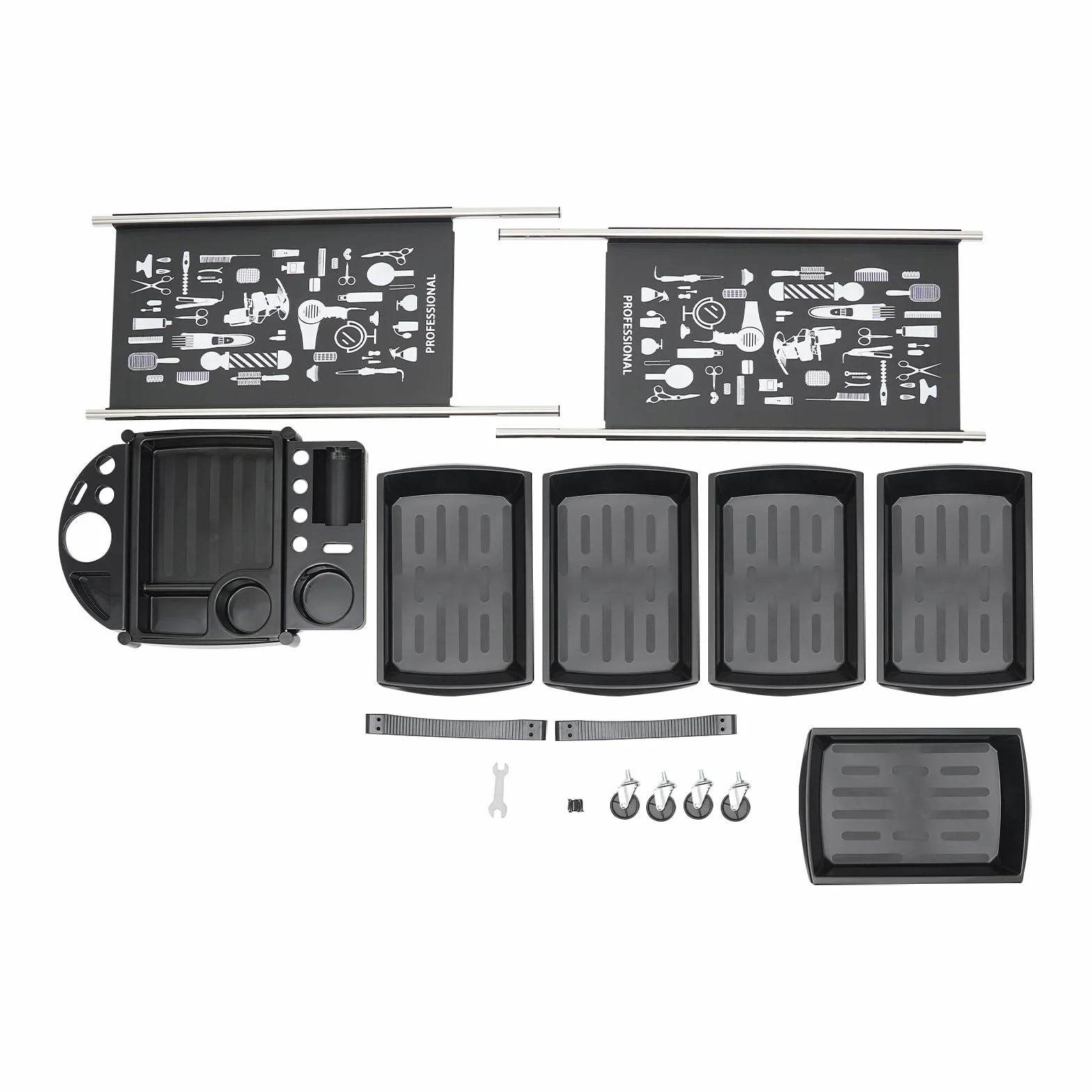 Carro de peluquería con cajones extensibles, carrito de salón de belleza con ruedas