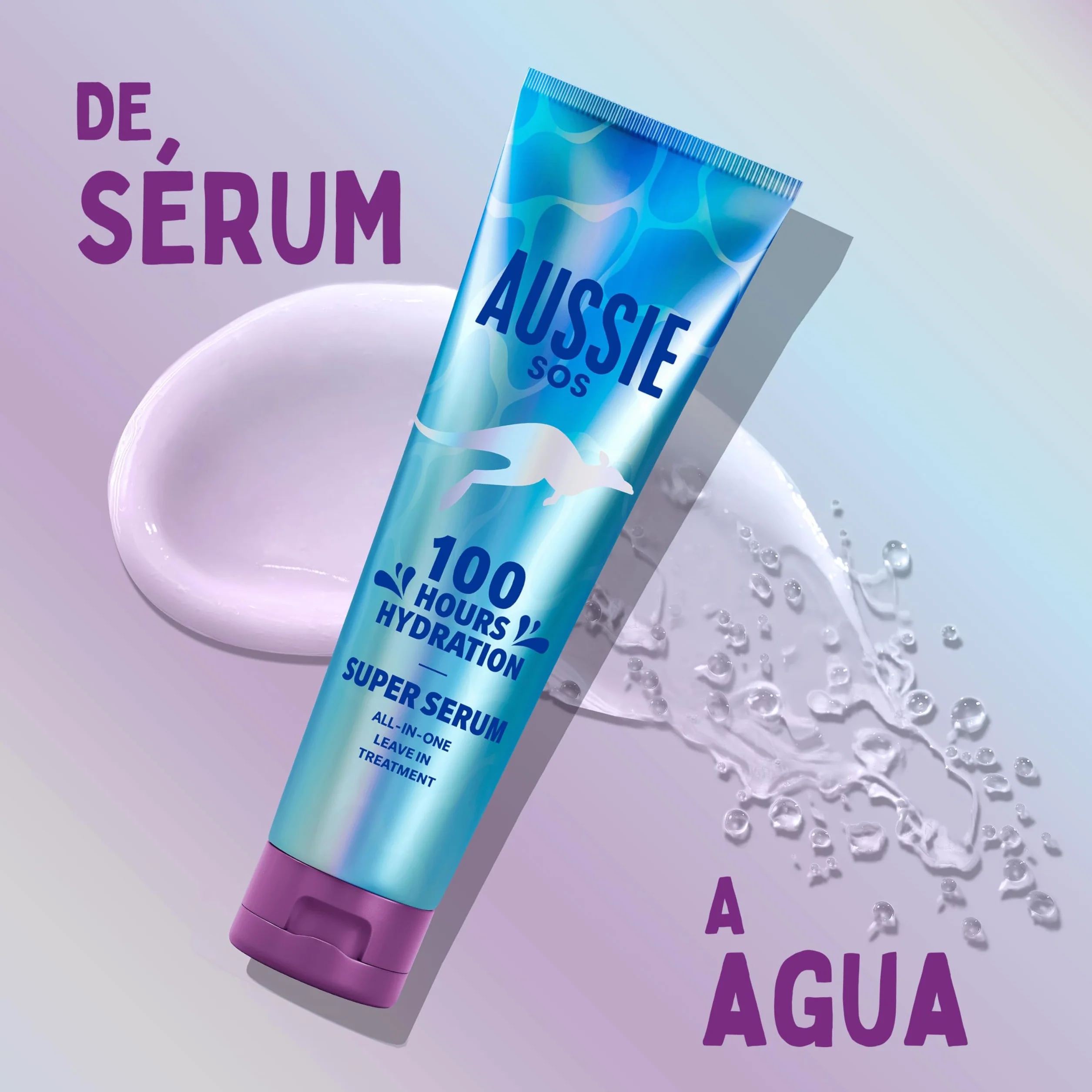 Aussie SOS Super Serum All In One Tratamiento Leave-In 160ml, 100Horas De Hidratación Para Pelo Seco Y Estresado. Hidrata Y Desenreda Al Instante. Previene Las Puntas Abiertas Y Aumenta El Brillo