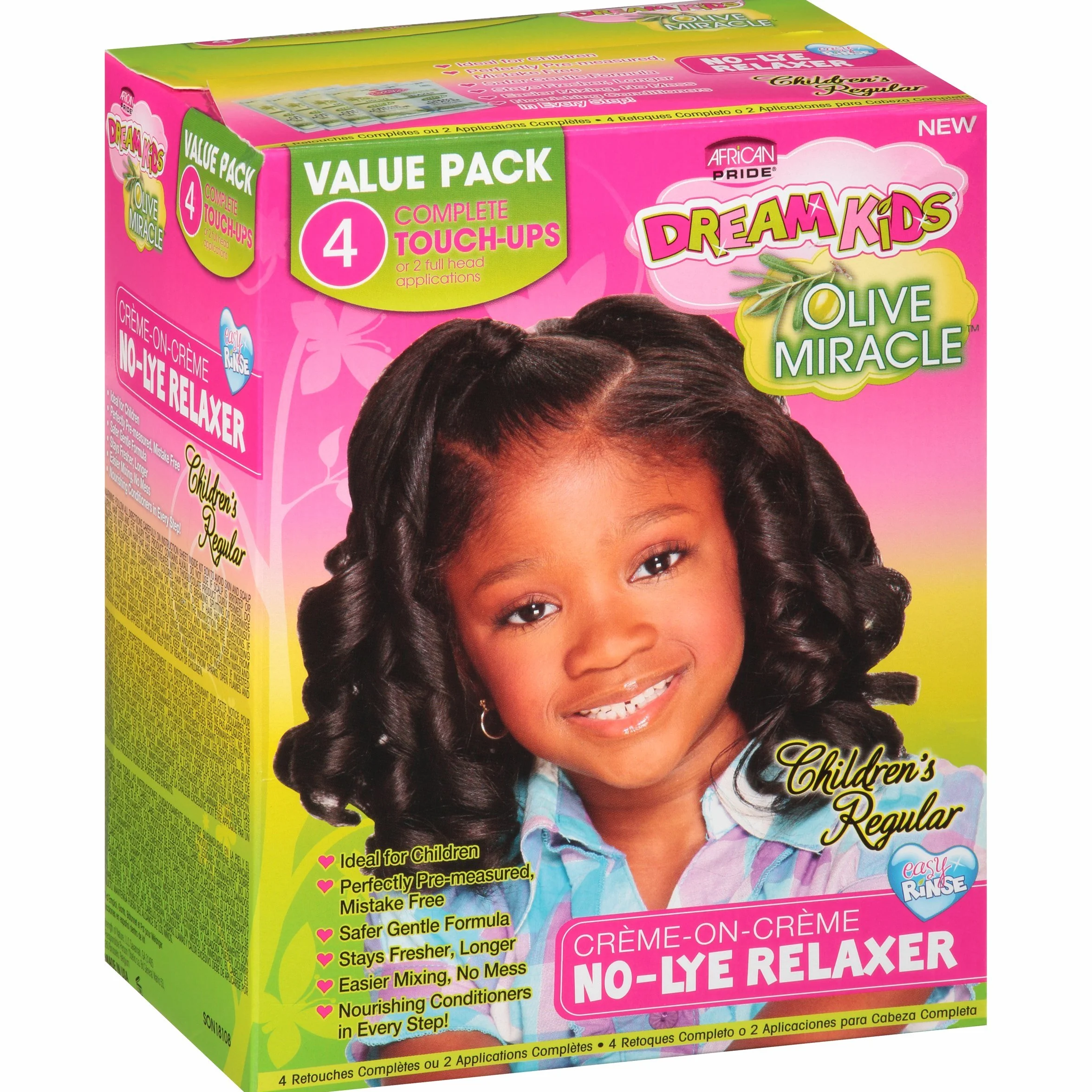 African Pride Dream Kids Olive Miracle Touch-Up Relaxer Regular Value Pack