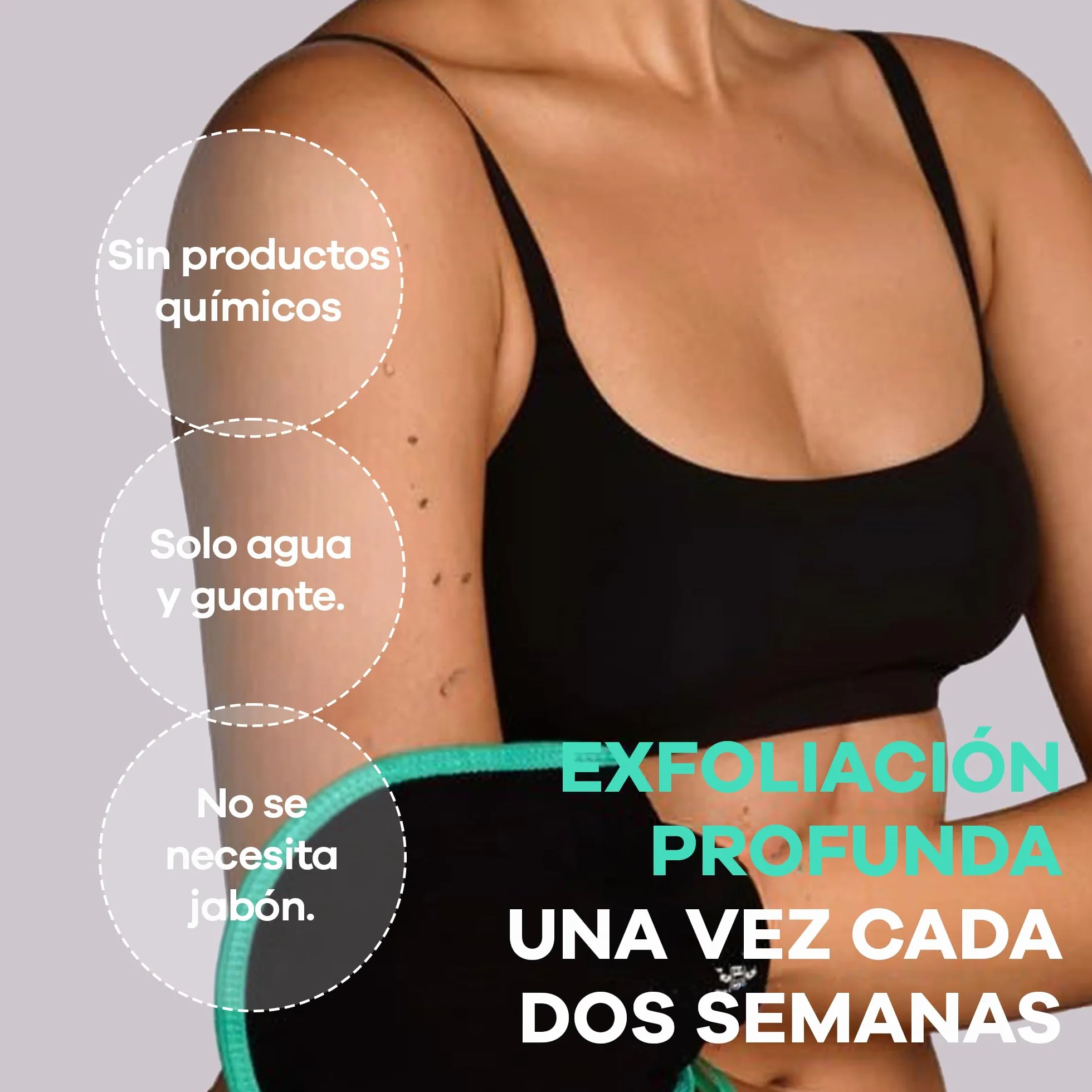 Dermasuri Guante Exfoliante Profundo - Exfoliador Corporal y Removedor de Bronceado - Guante Coreano Hombre Mujer - 1 Unidad