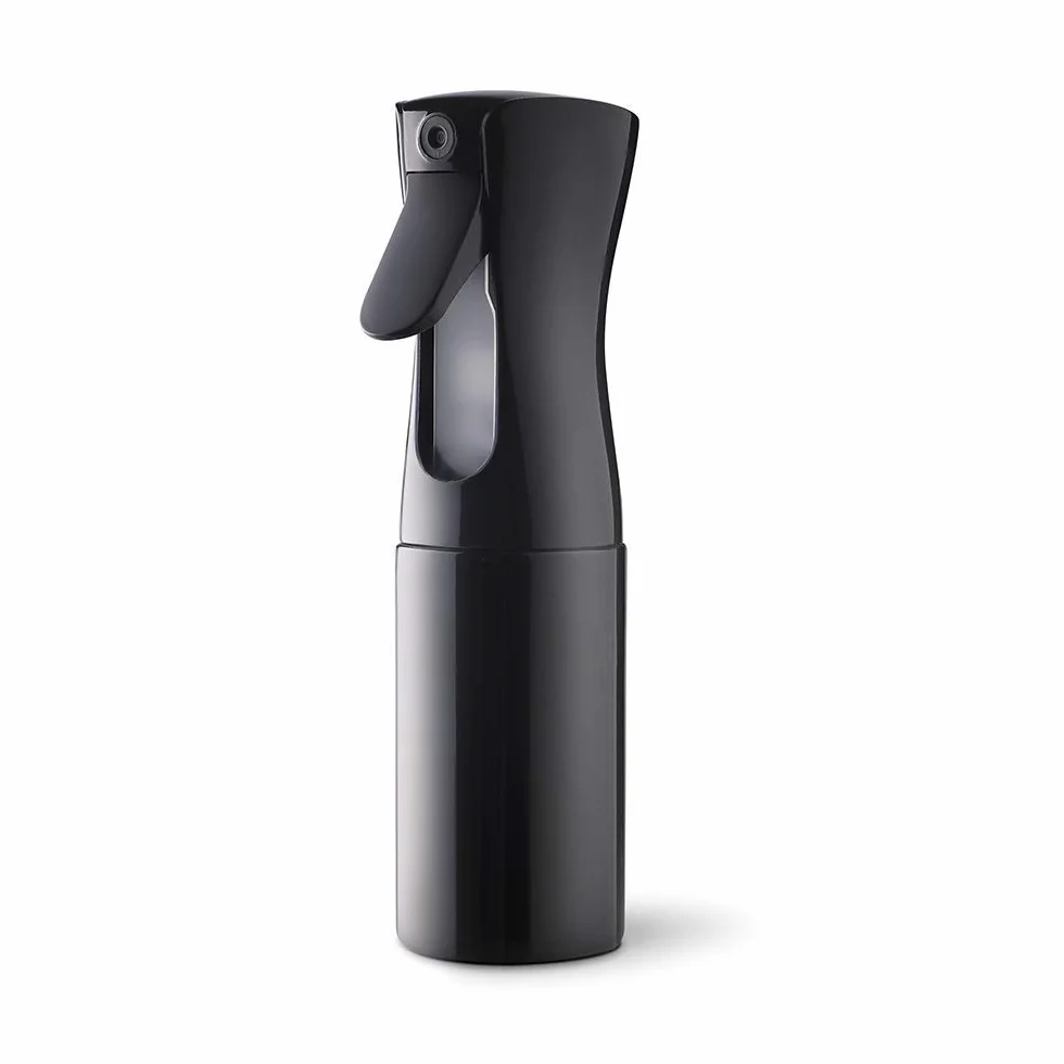 Botella Pulverizador Agua 160ML Negro Recargable 360° Gatillo Ergonómico para Cabello Rizado Peluquería