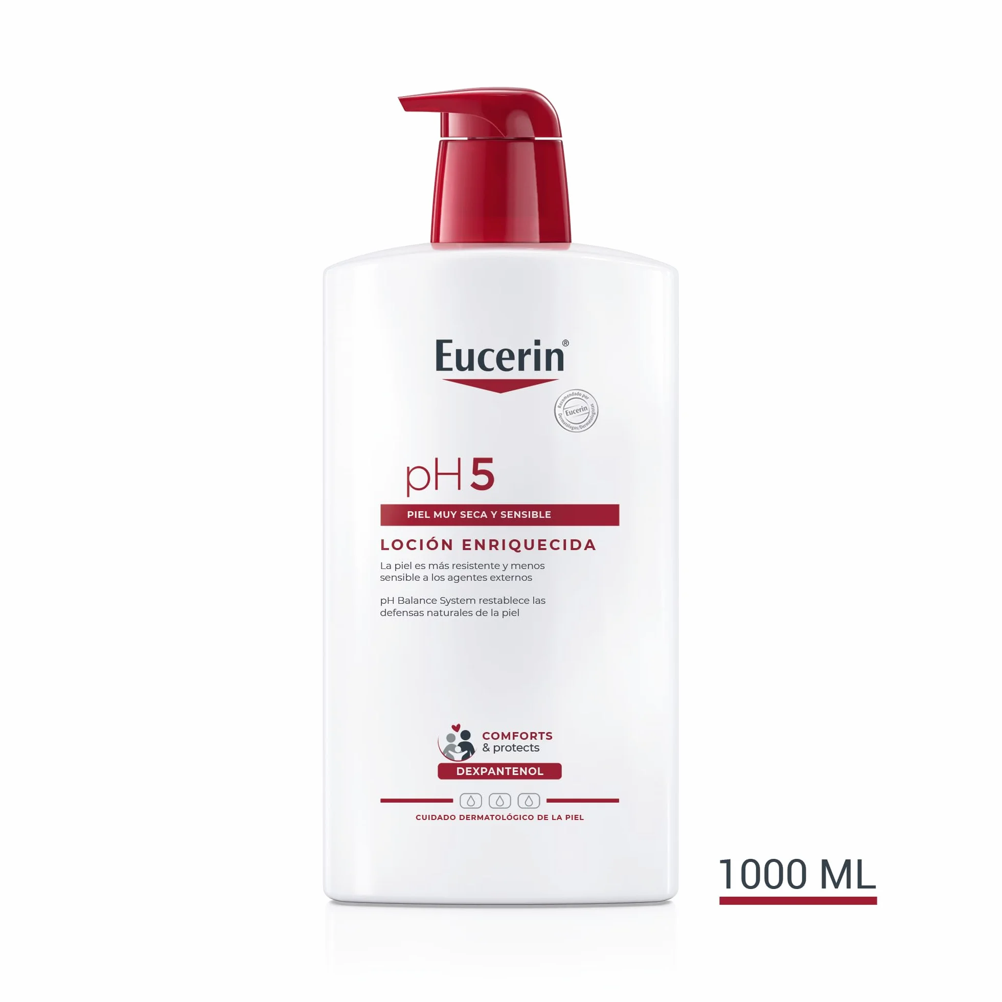 Eucerin pH5 Loción Enriquecida 1000 ml Crema Corporal con Dexpantenol y Glicerina para Pieles Muy Secas y Sensibles