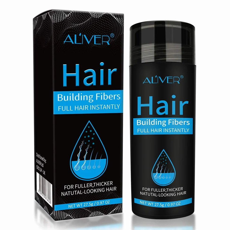 Hair Building Fibers Corrector de Pérdida de Capilares Fibra de Calidad Profesional Spray de Polvo para Adelgazar Cabello (Negro)