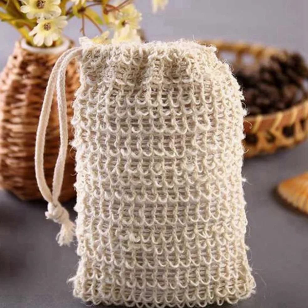 Bolsa de jabón de sisal para ducha, 250 unidades, bolsa de jabón de sisal natural, bolsa de jabón exfoliante