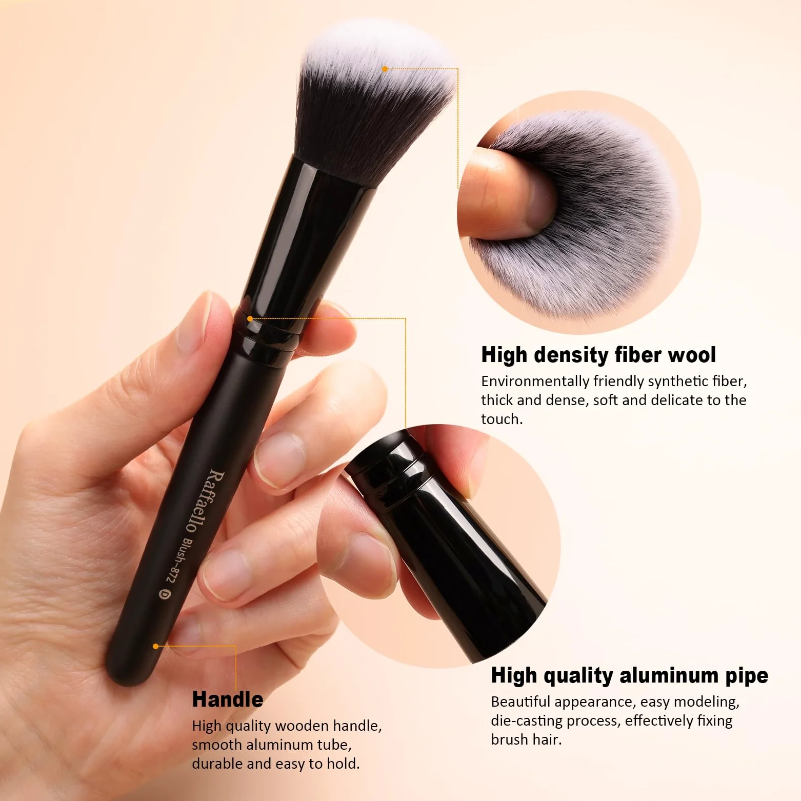 Juego de 15 brochas de maquillaje sintéticas profesionales | Brochas de maquillaje de viaje de primera calidad | cerdas libres de crueldad animal para base de maquillaje en polvo, rubor, brochas