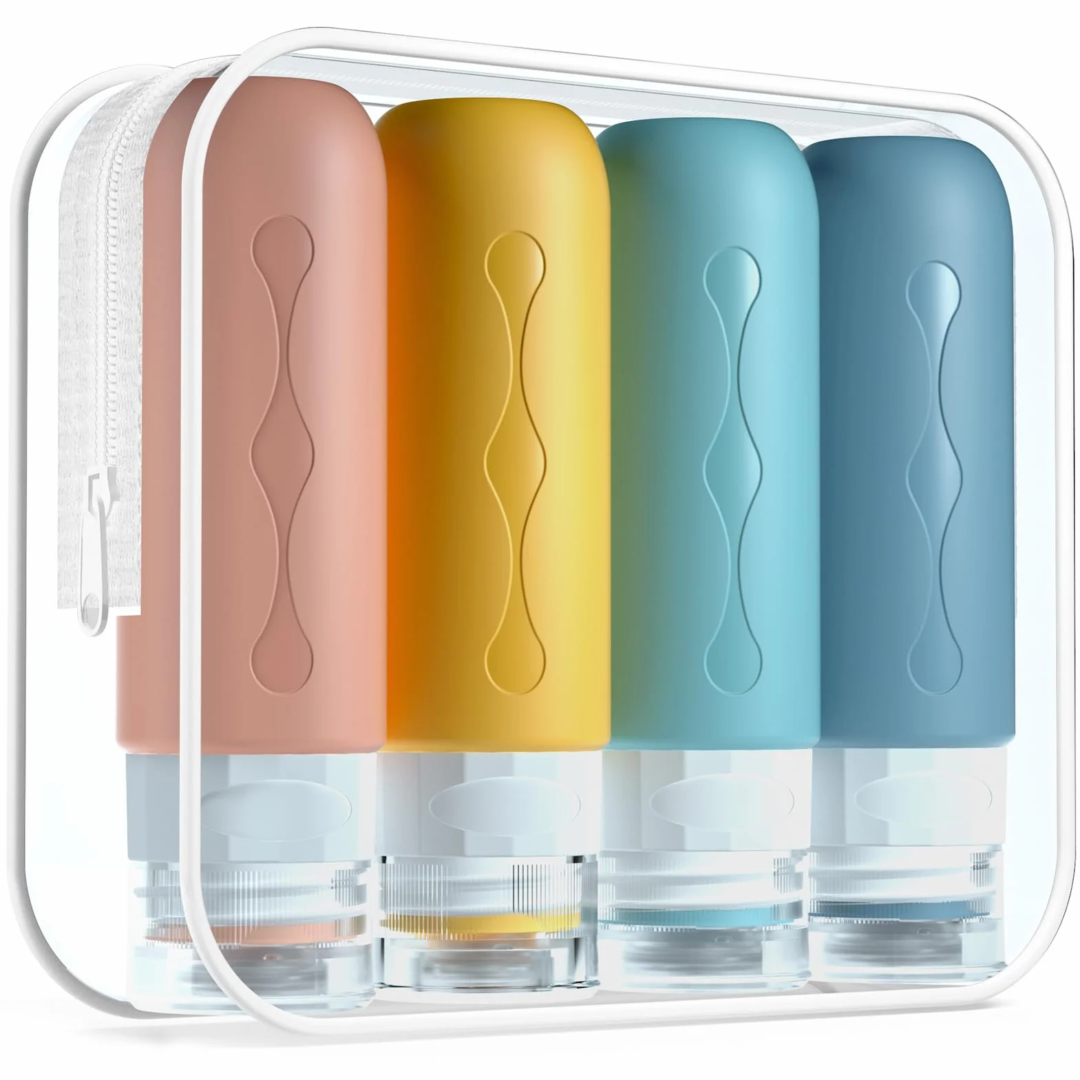 Gemice Botella de Viaje 4 Pack TSA Silicona a Prueba de Fugas 90ml para Champús Lociones