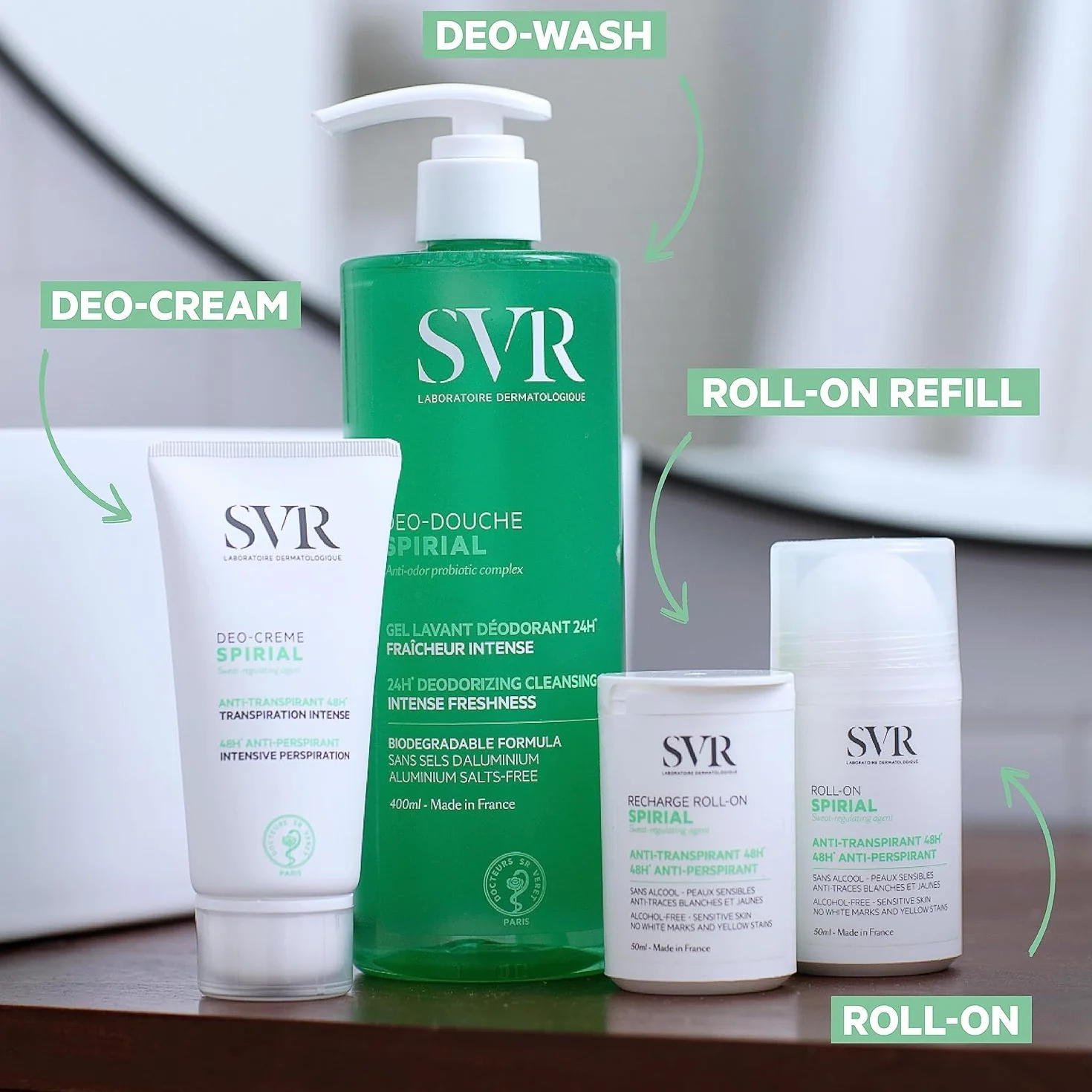 SVR Spirial Deo-Douche Gel 2 en 1 Gel de Ducha y Desodorante 400ml