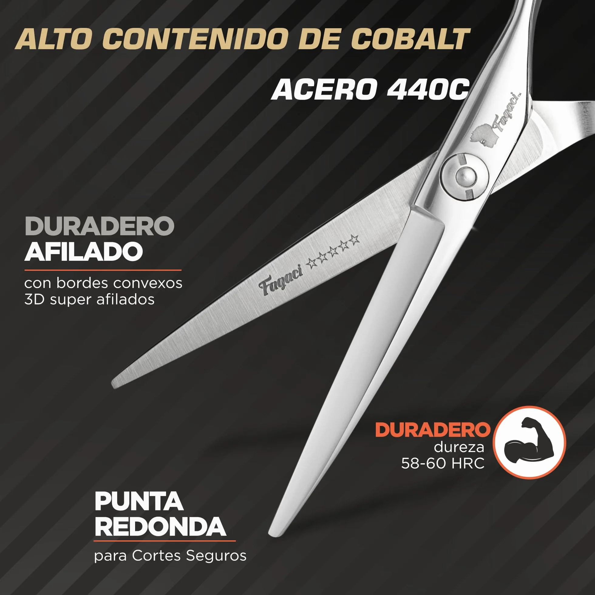 Tijeras Peluqueria Profesional Acero 440C, Tijeras Cortar Pelo con Funda