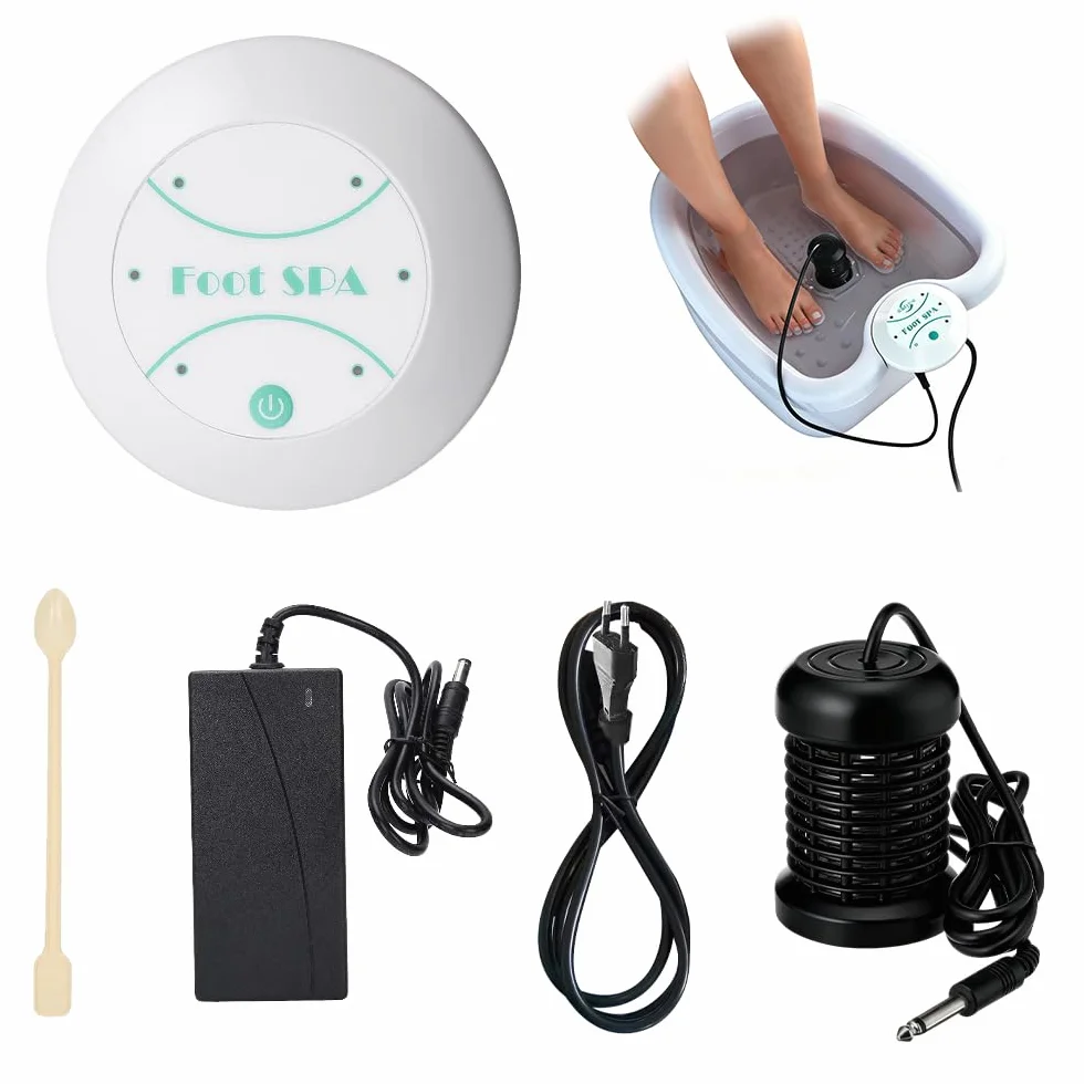 Baño de pies iónico, Juego de baño de pies completo Ionic, baño de pie s detox iónico, Spa iónico para Pies en casa, baño de Pies de electrólisis, máquina de limpieza portátil (Sin bañera)