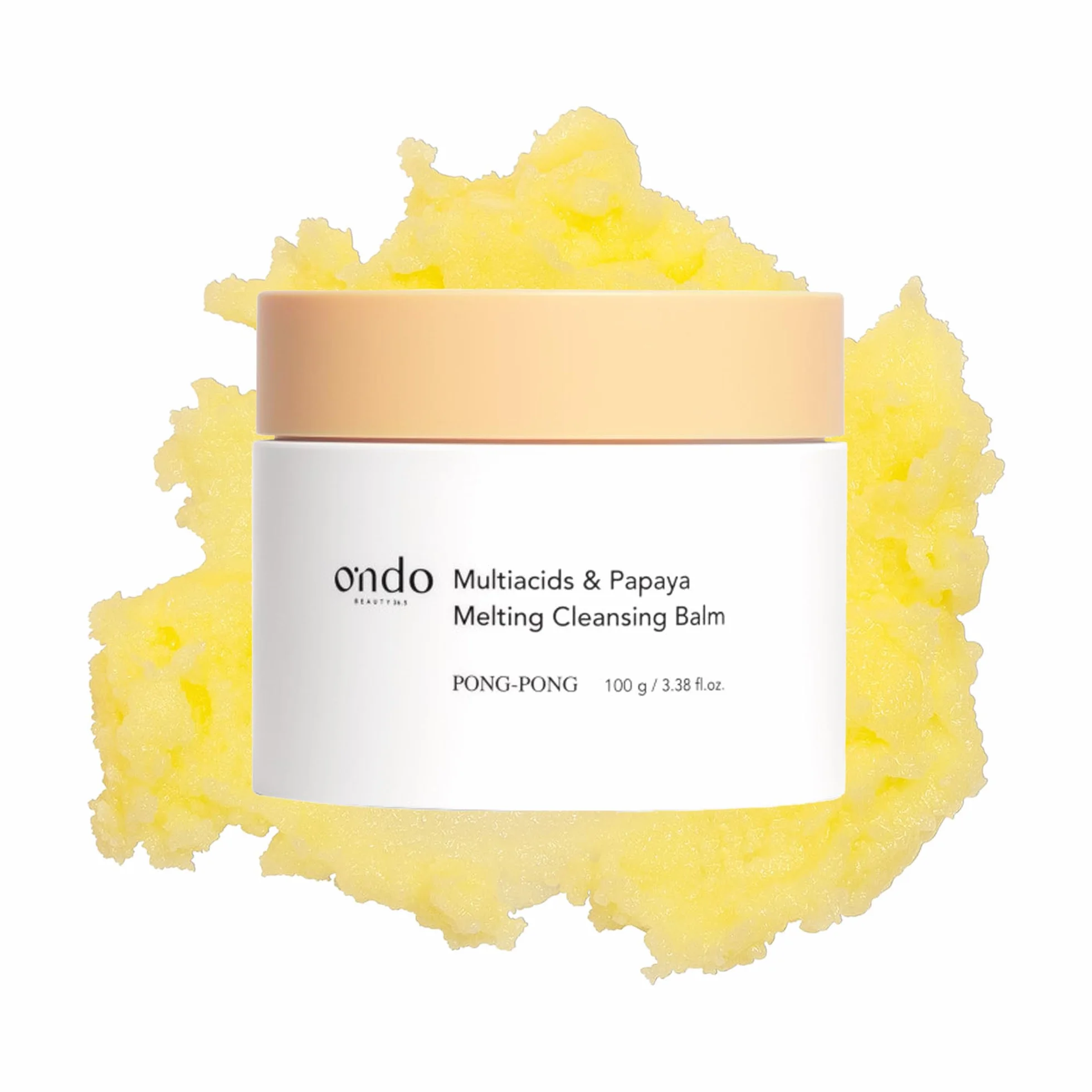 Ondo Beauty 36.5 Multiacids & Papaya Melting Balm – Bálsamo Limpiador con Papaya y Ácidos Suaves, Desmaquillante Facial y Exfoliante Hidratante | Cosmética Vegana Coreana | 100 ml