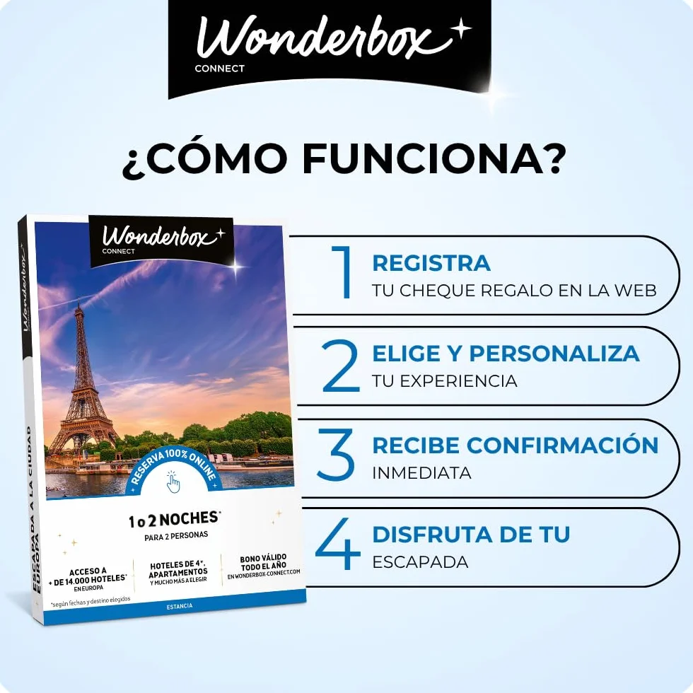 WONDERBOX – Cofre Regalo Hoteles con Piscina - 1 Noche para 2 Personas - Escapada para Parejas - Regalar experiencias - Ideal para una escapada refrescante