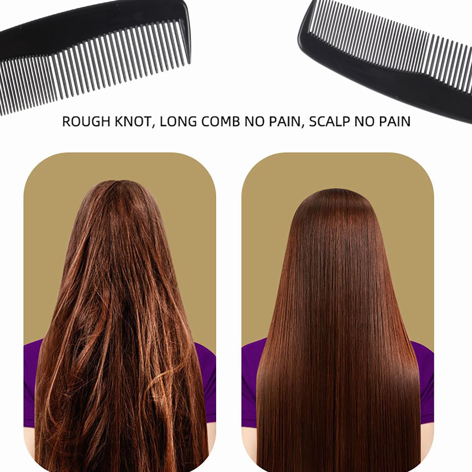 Peines de Pelo Antiestático Fibra de Carbono 18.7cm Peine Peluqueria 2 Piezas