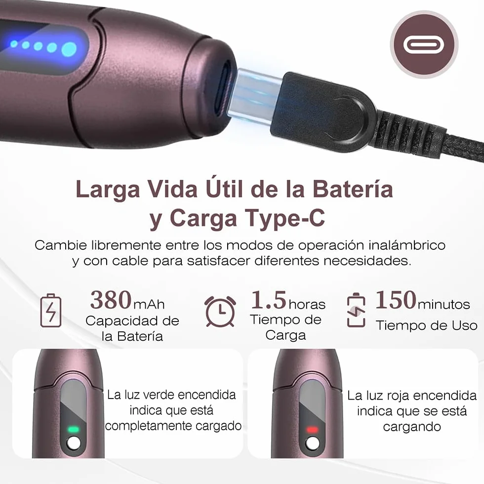 Dr.pen Ultima A10 Dermapen Profesional Inalámbrica con 5 Cartuchos para Cara y Crecimiento de Pelo