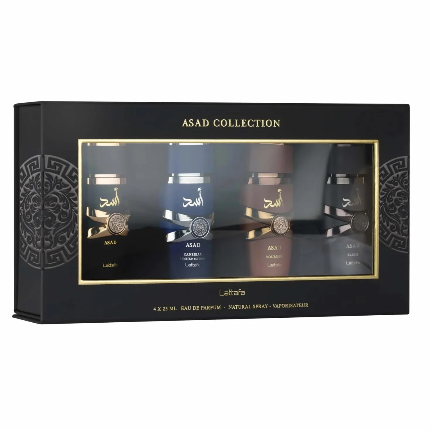 Lattafa Asad Set de regalo 4 piezas 25 ml - Colección fragancias orientales para hombre