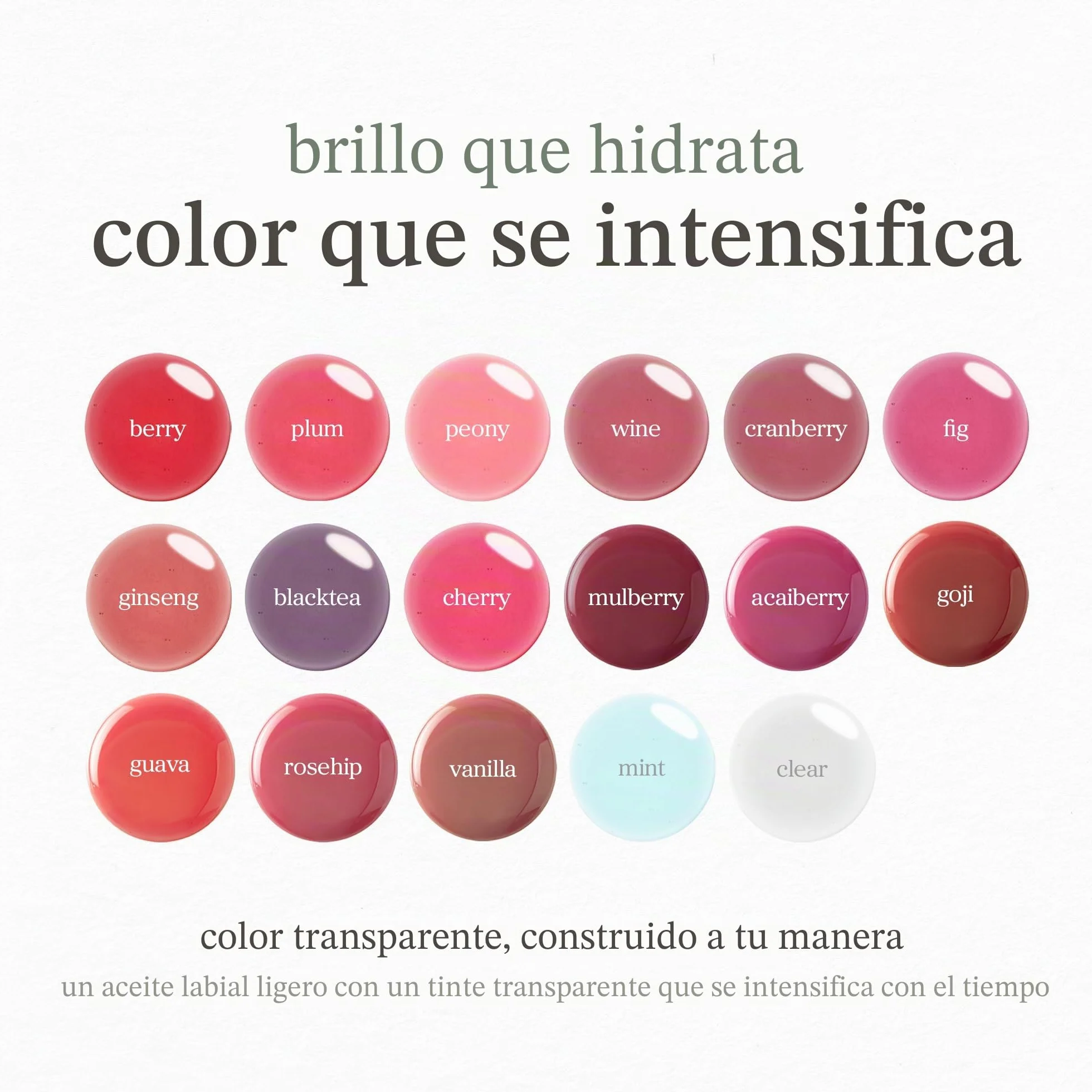NOONI Aceite de labios coreano Appleberry Tinte de labios duradero hidratante resistente al agua 0,12 fl oz