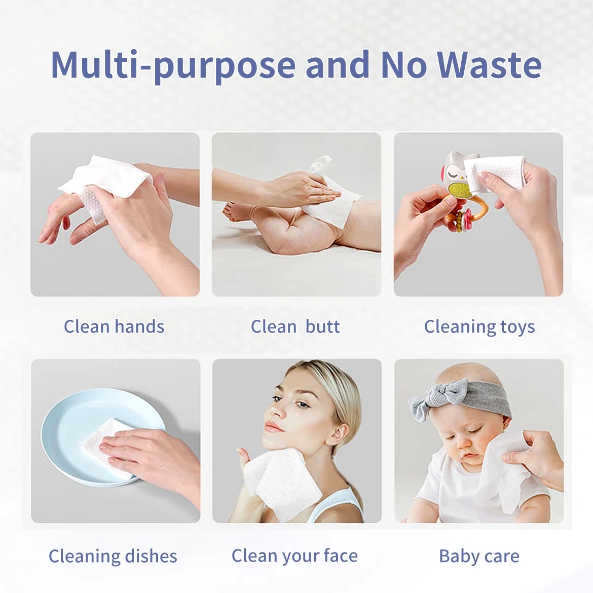 MSOEUESO - Toalla facial desechable, pañuelos faciales 100% algodón, paños secos para la cara, toallas limpias biodegradables, toallitas desmaquillantes, ultra suaves para adultos y bebés, 200
