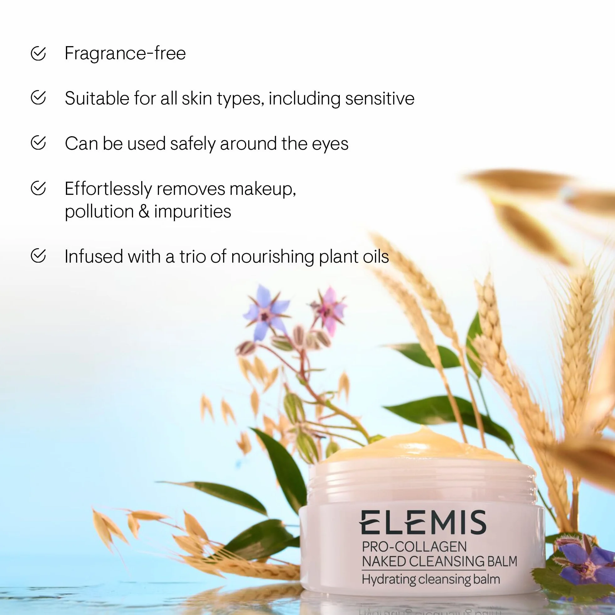Elemis Bálsamo Limpiador Desnudo Pro-colágeno Hidratante Sin Aceite, Lavado De Cara Profundo, 100ml
