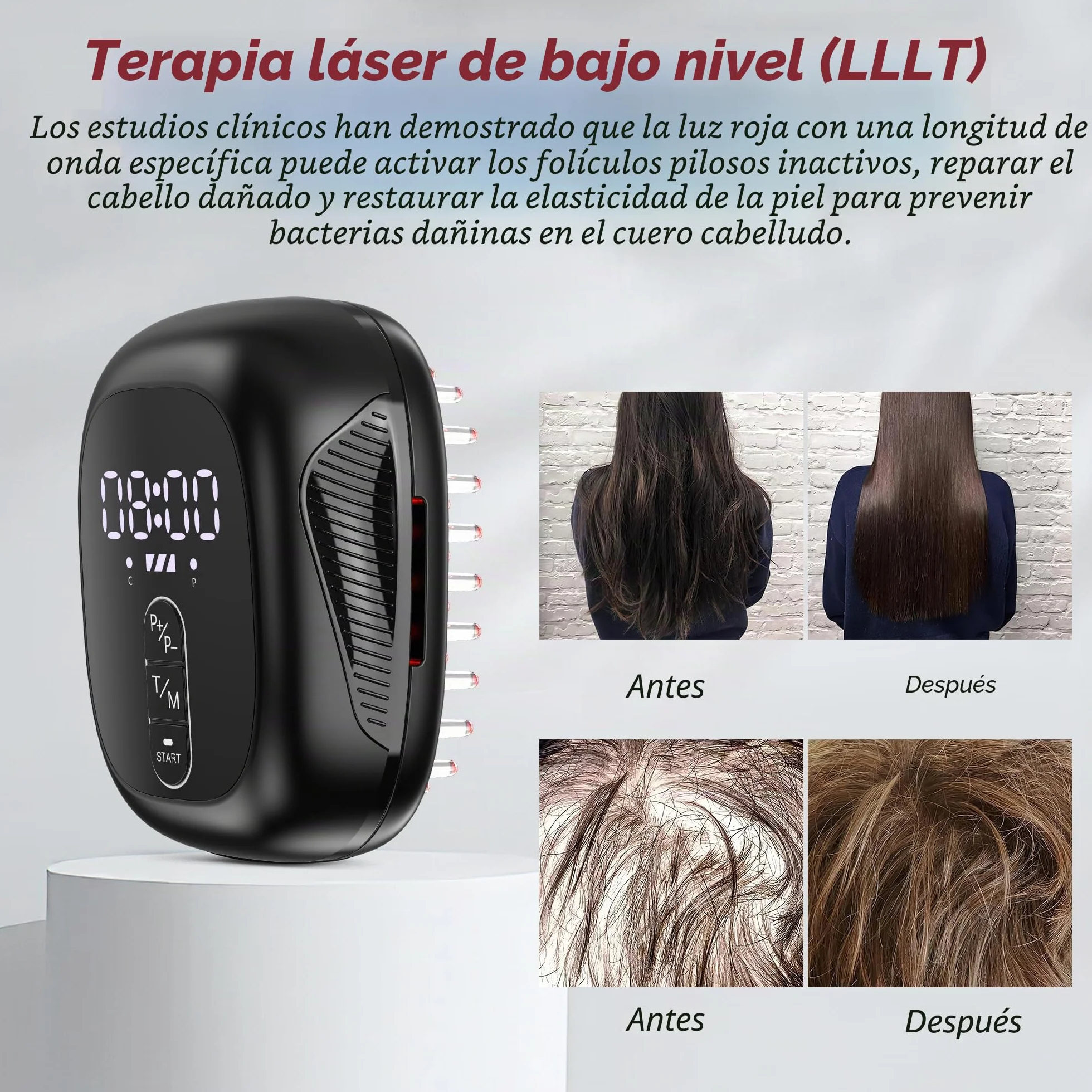 KTS Peine láser frío luz roja para crecimiento del cabello terapia contra caída