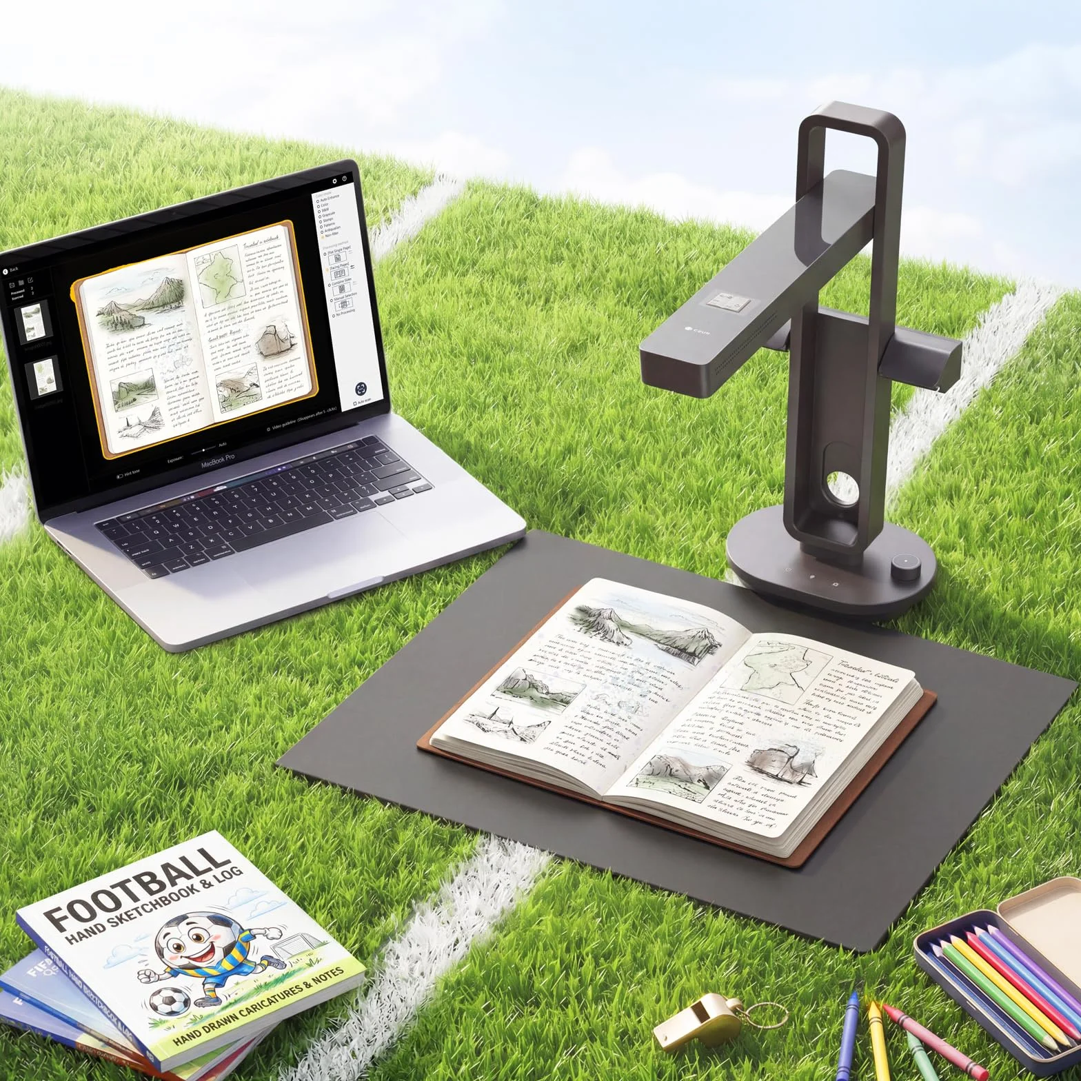 CZUR Aura Pro Escáner de Libros Plegable, OCR, A3, macOS, Windows
