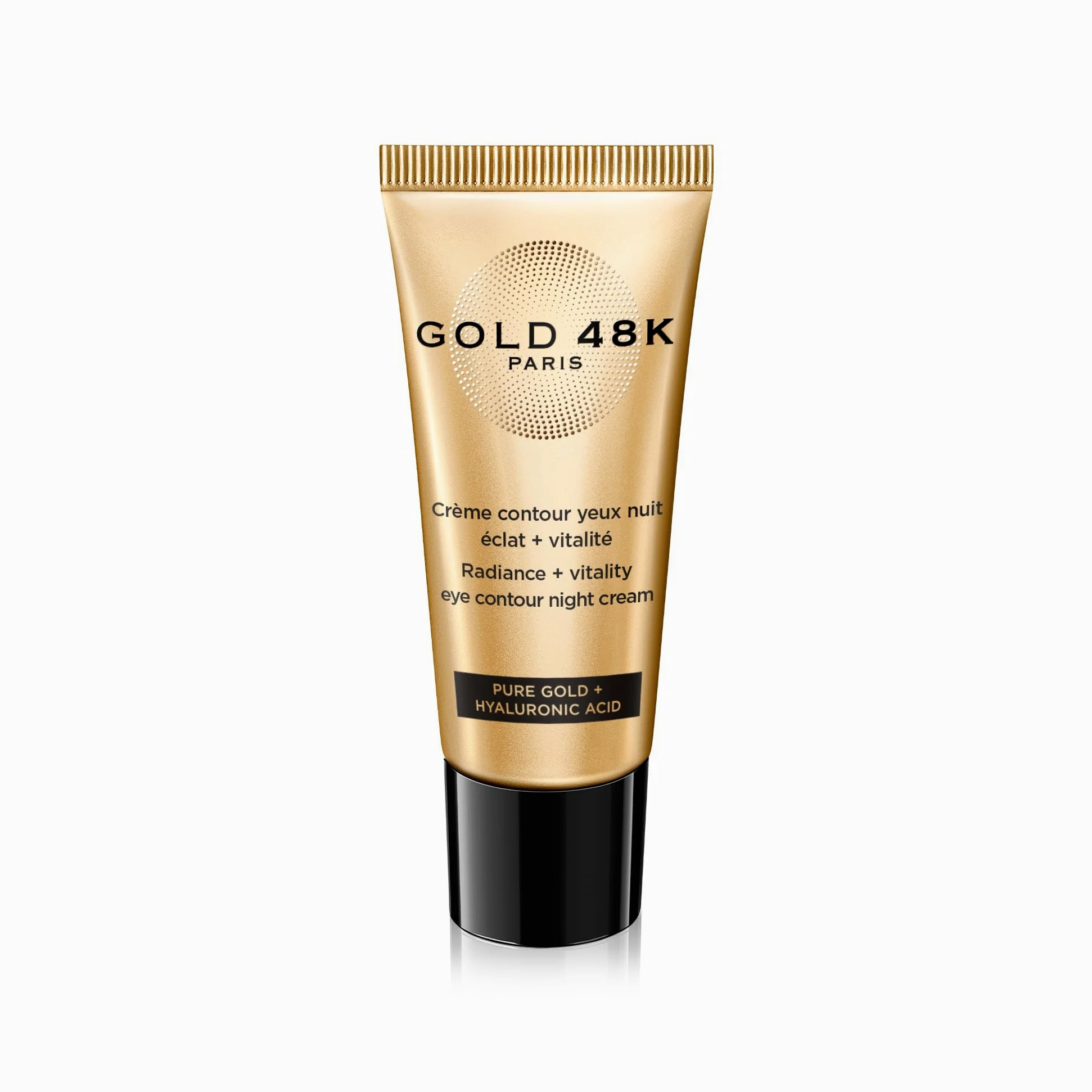 GOLD 48K - Crema contorno de ojos de noche resplandor + vitalidad - Oro Puro + Ácido Hialurónico - 15 mL