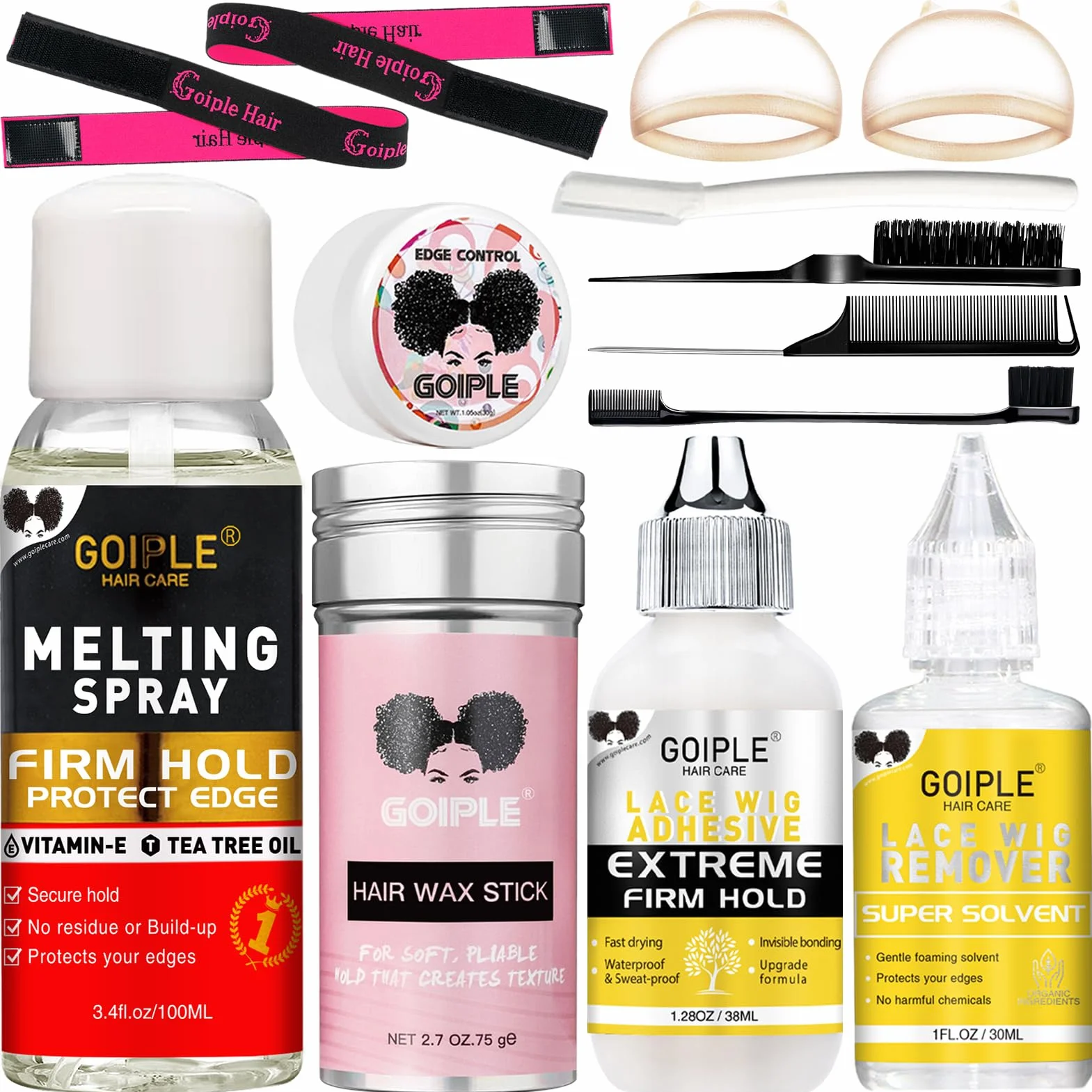 Spray de fusión de encaje sin pegamento para pelucas adhesivo kit de protección