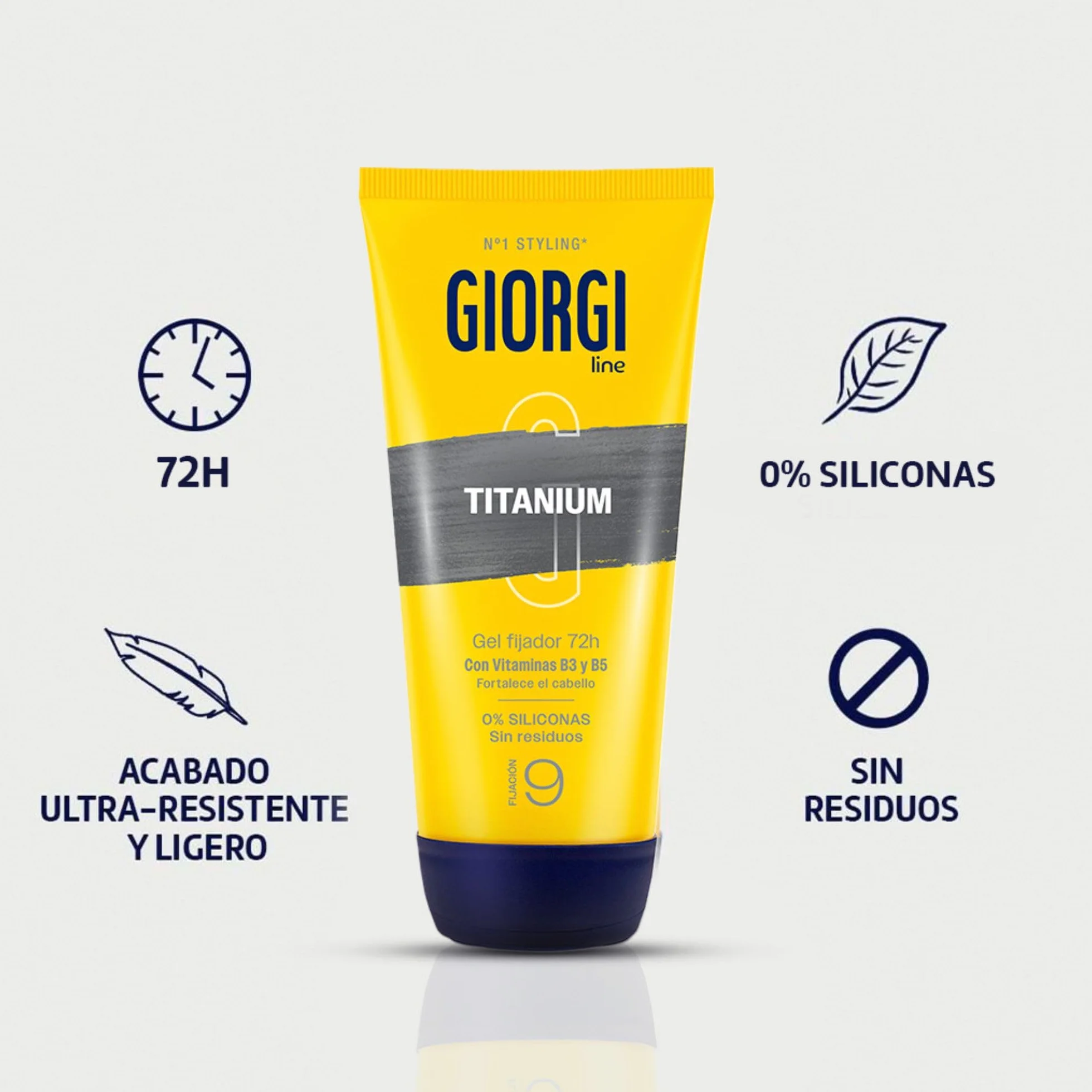 Giorgi Line Gomina Absolut Titanium Fijación Duración 48h Siliconas 170 ml
