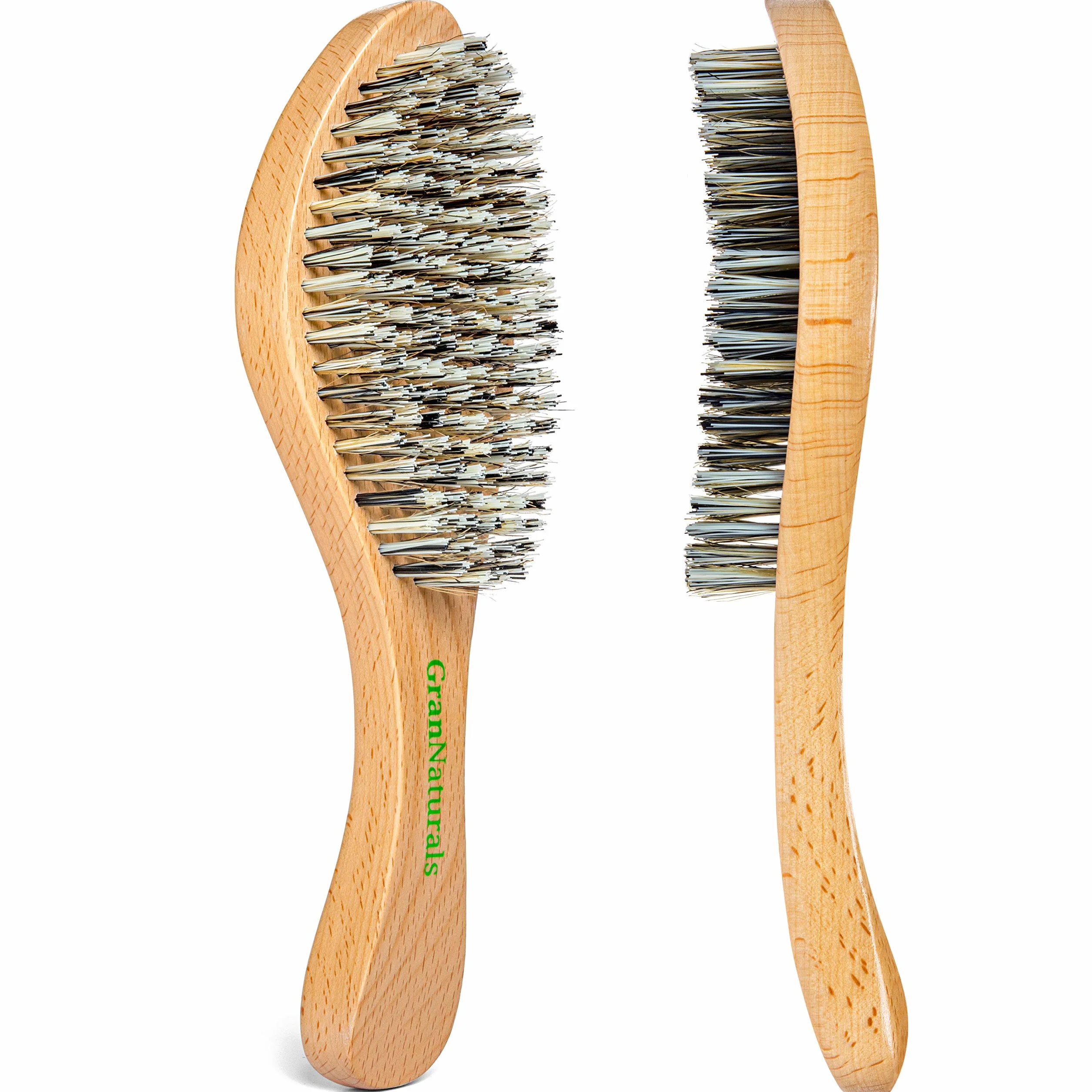 GranNaturals - Cepillo de pelo extra duro con cerdas de nailon extrarresistentes para 360 ondas