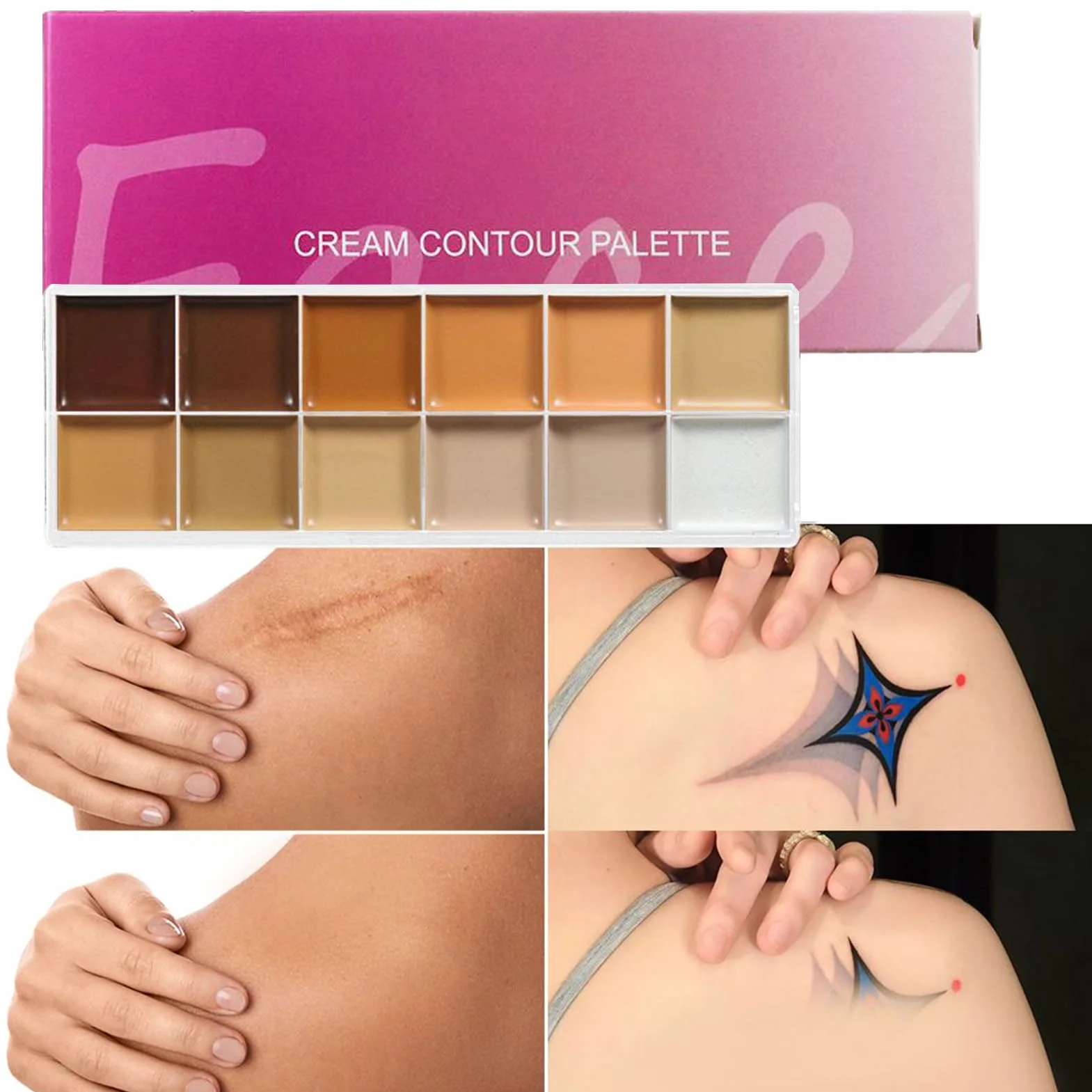 Paleta De Maquillaje En Crema 12 Tonos Correctores Y Base Neutralizante Para Mujeres