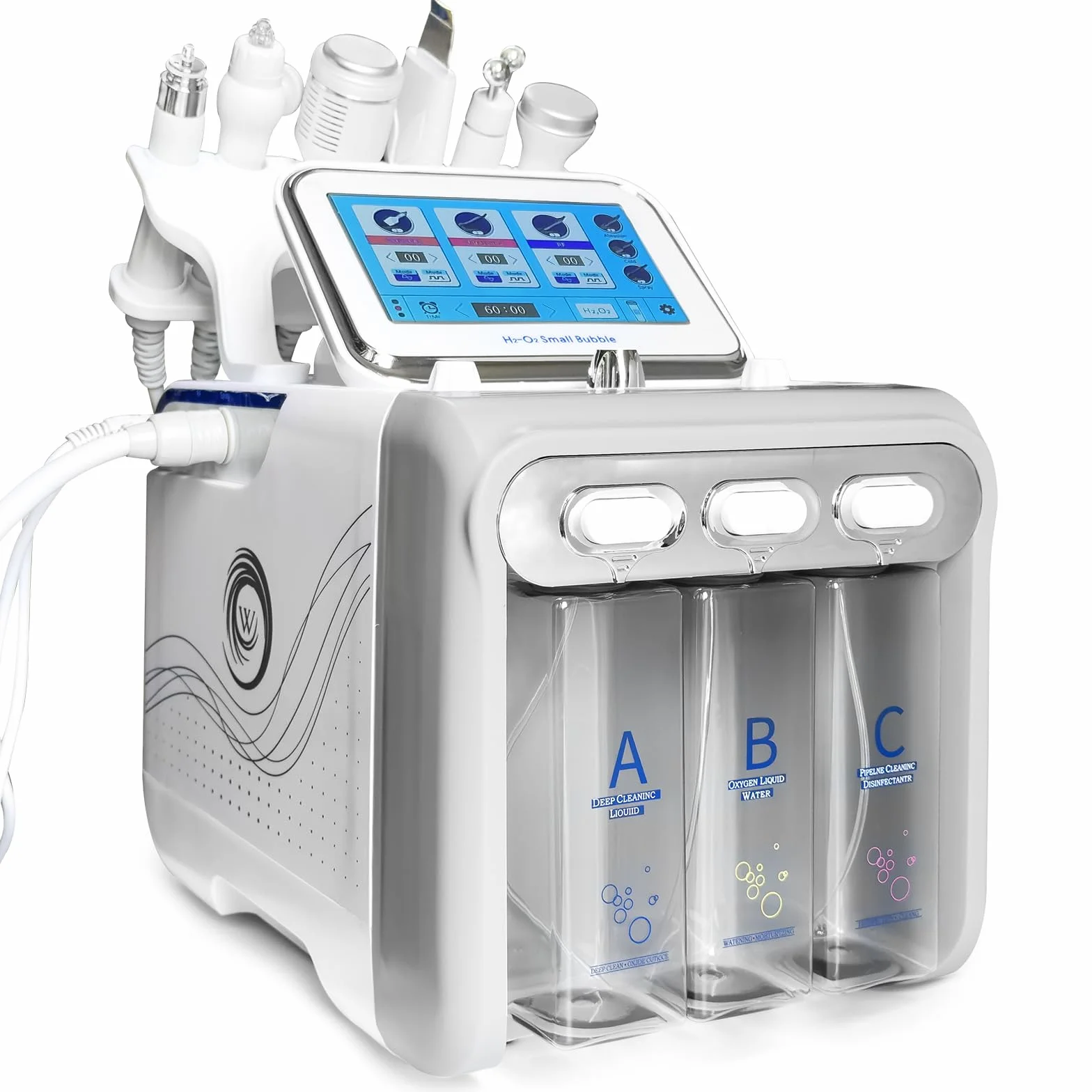 Hydrafacial Machine Profesional 6 en 1 Hidrógeno y Oxígeno Hidrodermoabrasión Cuidado de la Piel con Pantalla LED