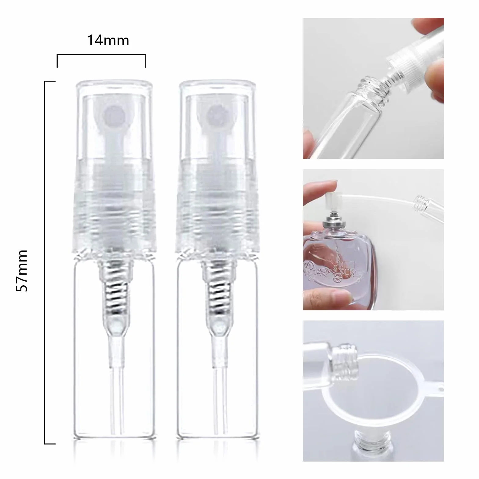 Botella Spray Mini 3ml 30 Piezas, Rellenable Vacío Portátil para Perfume