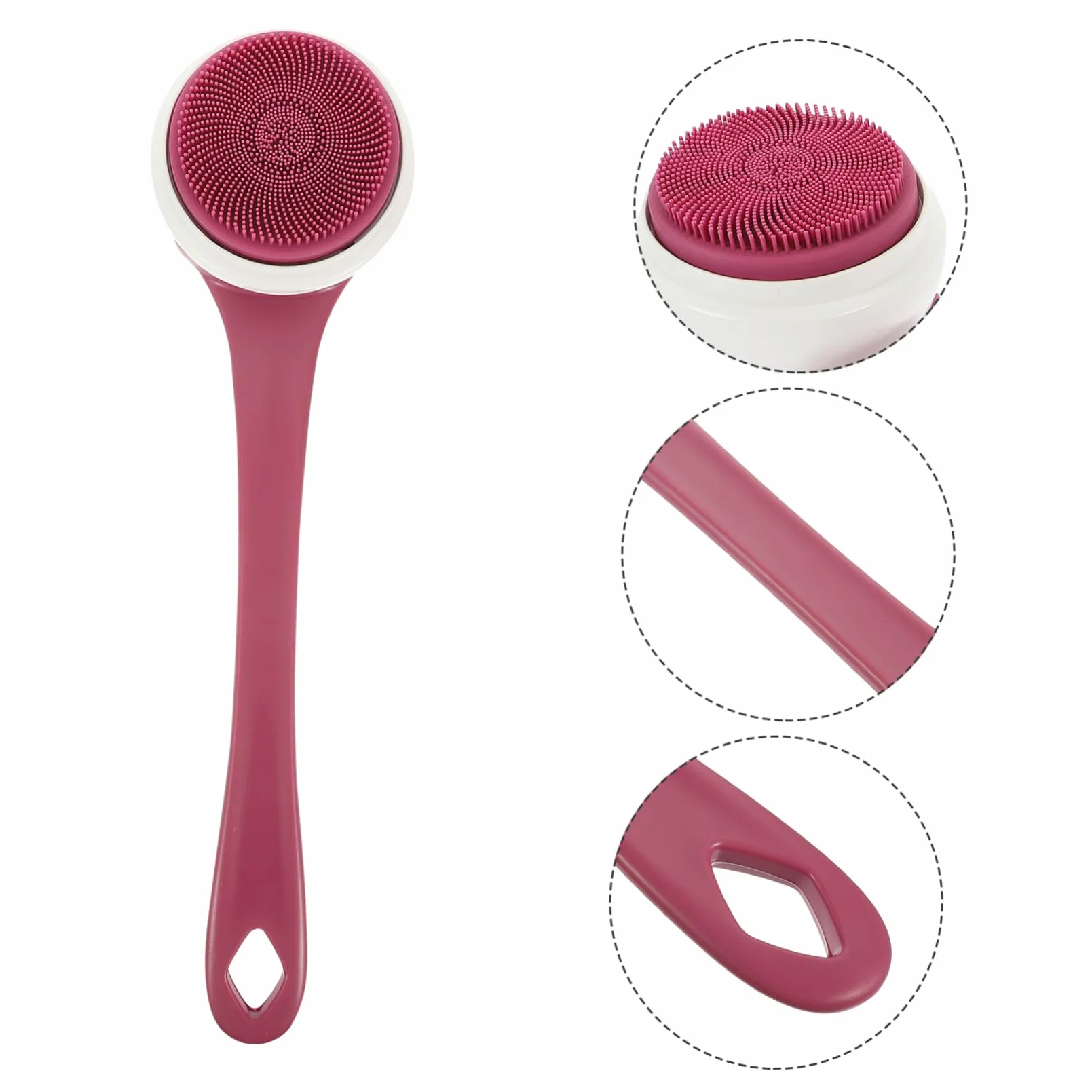Cepillo de Ducha de Mango Largo Depurador Corporal Reutilizable 3 Velocidades Ajustables y Material de Silicona Resistente al Agua para Exfoliación y Limpieza Diaria
