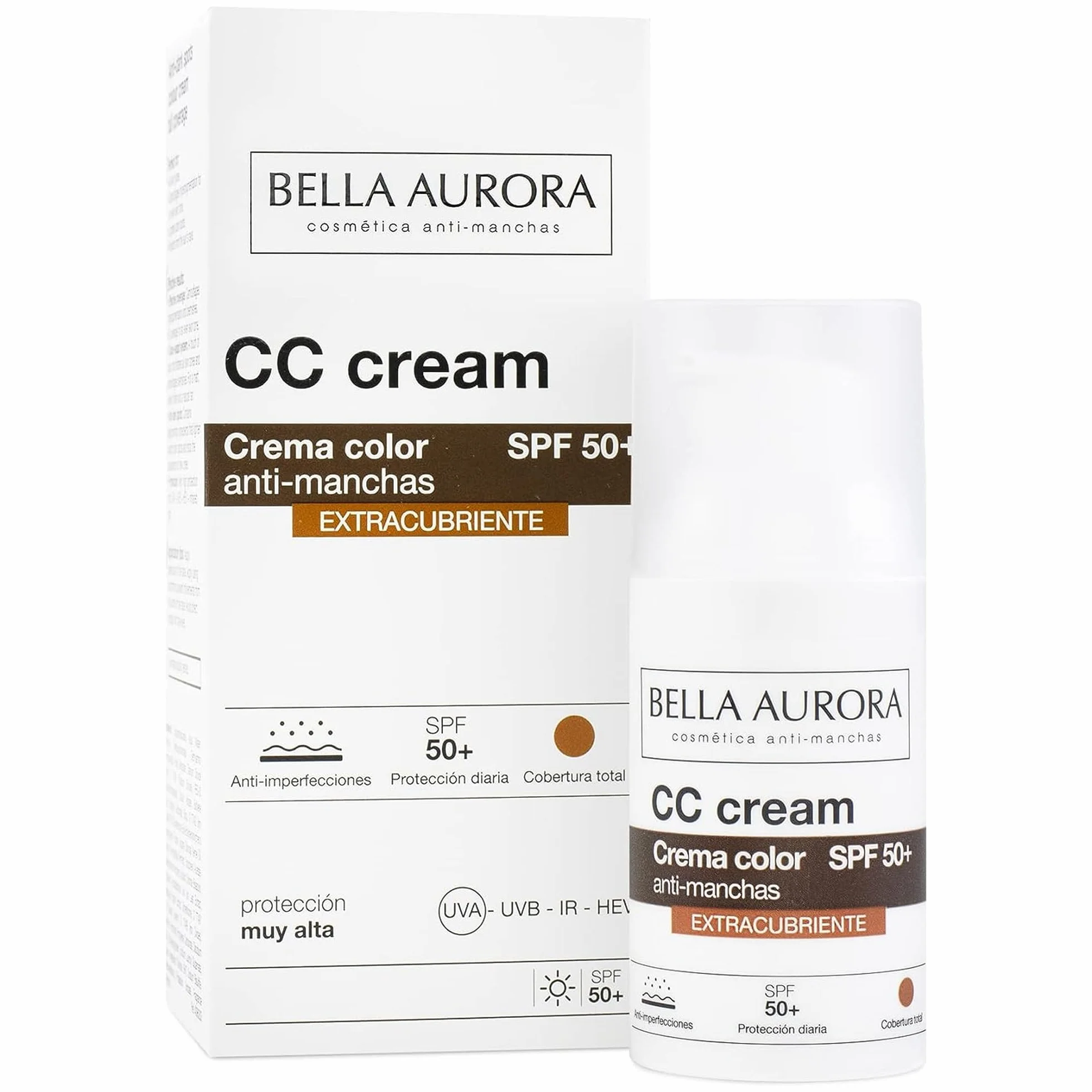 BELLA AURORA CC Cream Antimanchas Extracubriente SPF50+ 30 ml Protector Solar Facial